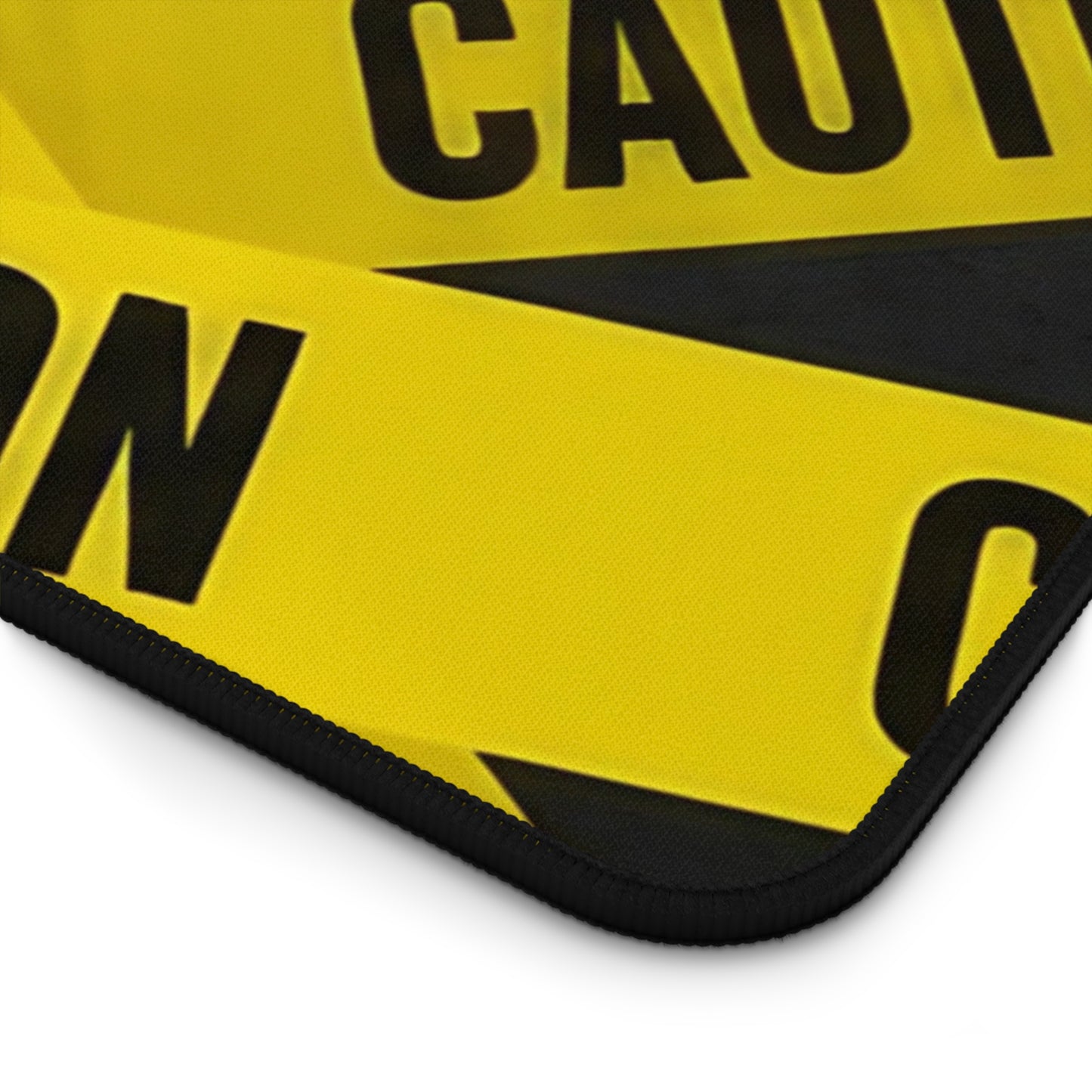 Desk Mat - Caution Tape Office Desk Accessory, Work from Home Gift, Modern Desk Pad