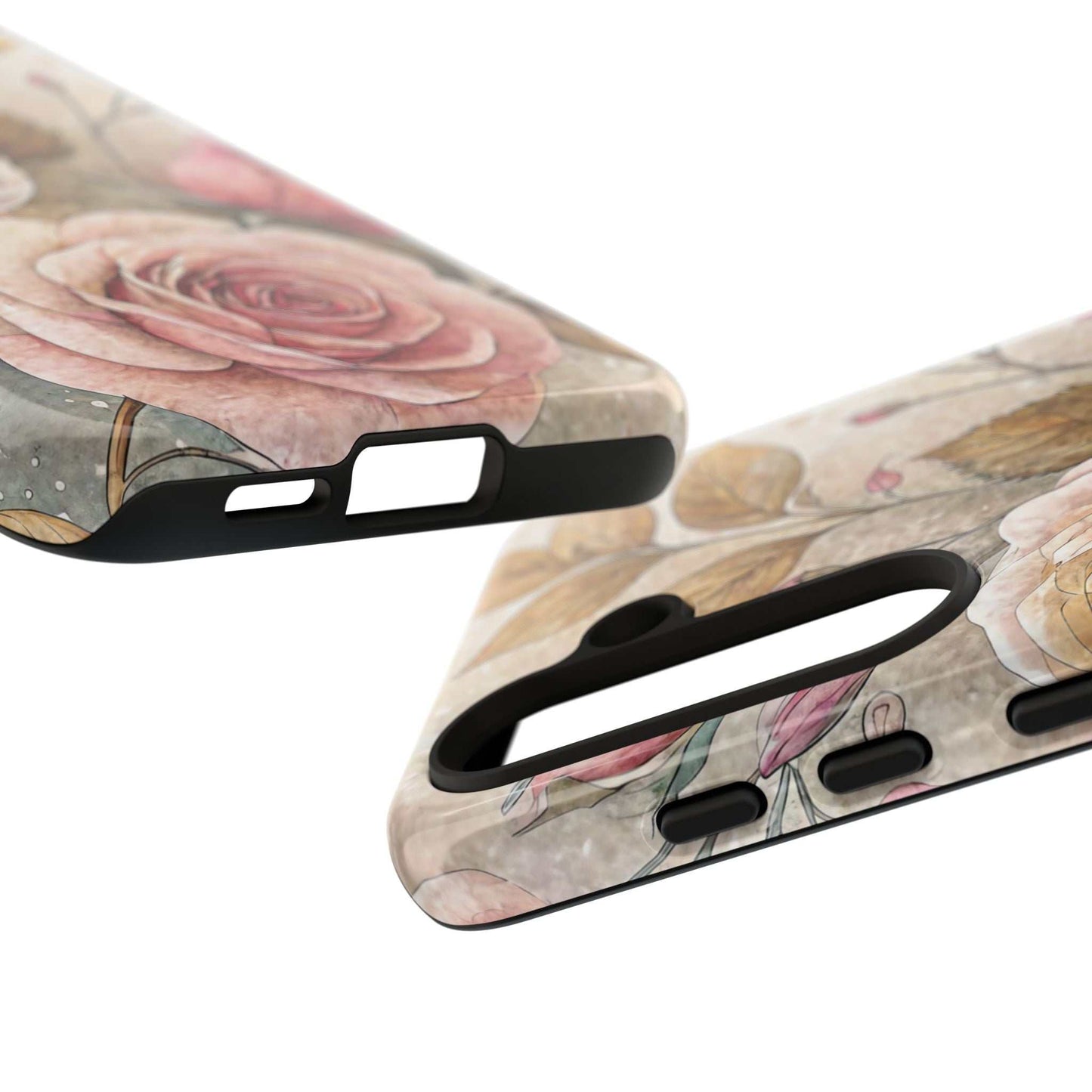 Vintage Rose Samsung Phone Case with elegant 3D floral design for classic style and protection