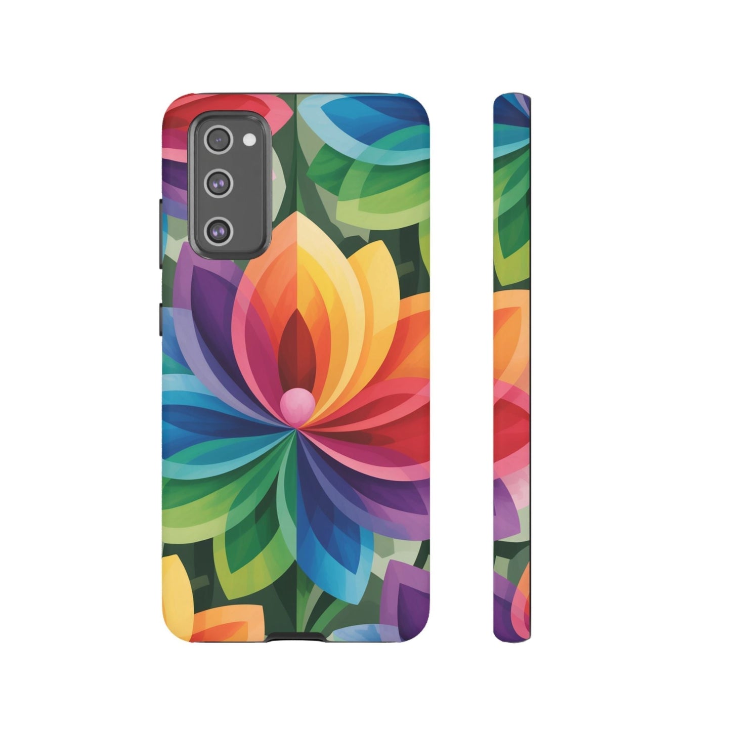 Colorful Rainbow Flower Phone Case for Samsung with durable protective design and vibrant floral pattern