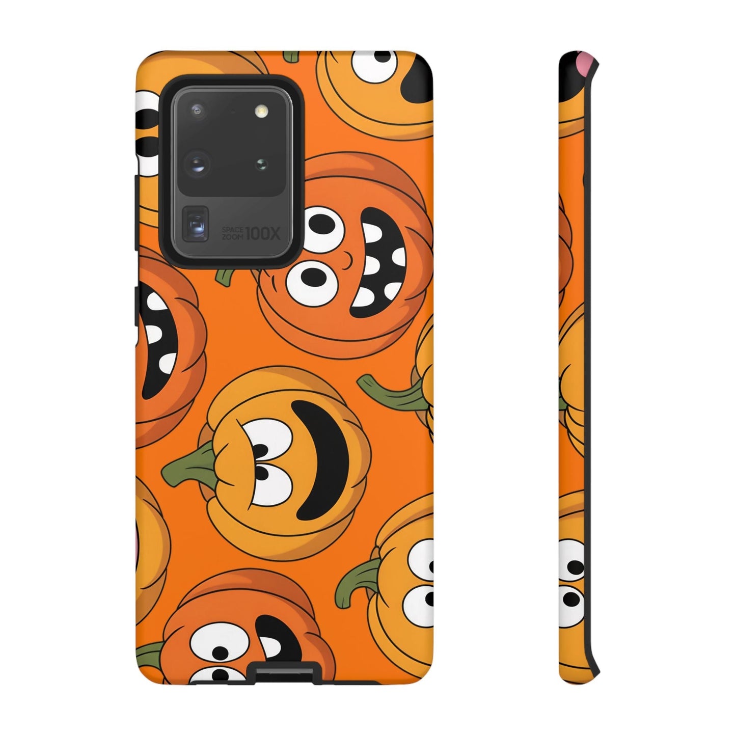 Samsung tough case with moody Halloween pumpkin design for Samsung Galaxy phones, durable and impact-resistant protective cover.