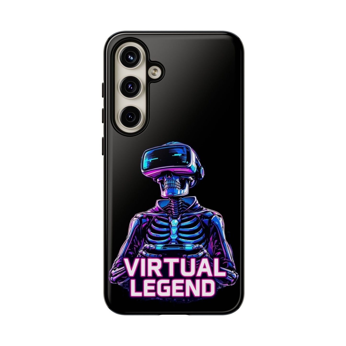 Samsung phone case with Virtual Legend Gamer 3D skeleton design and shock-absorbing protection