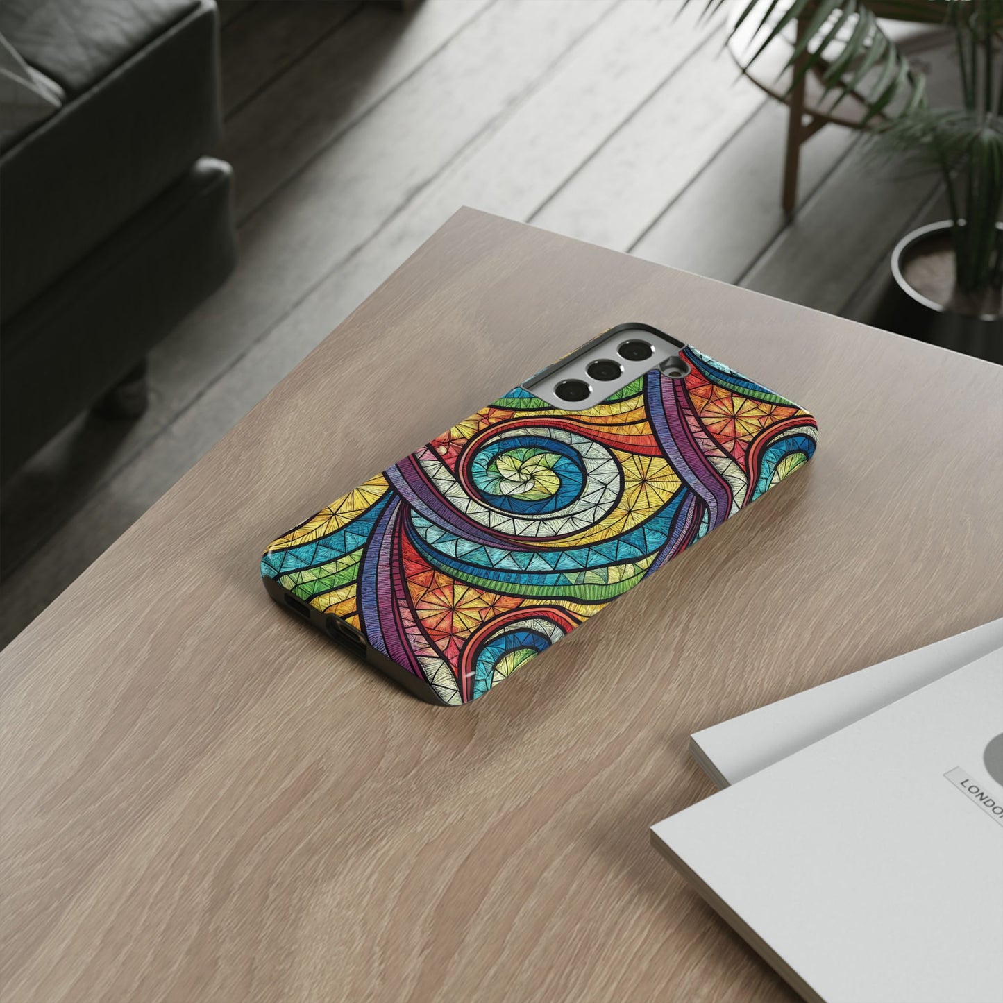 Stained Glass Rainbow Swirl Design Samsung Tough Case