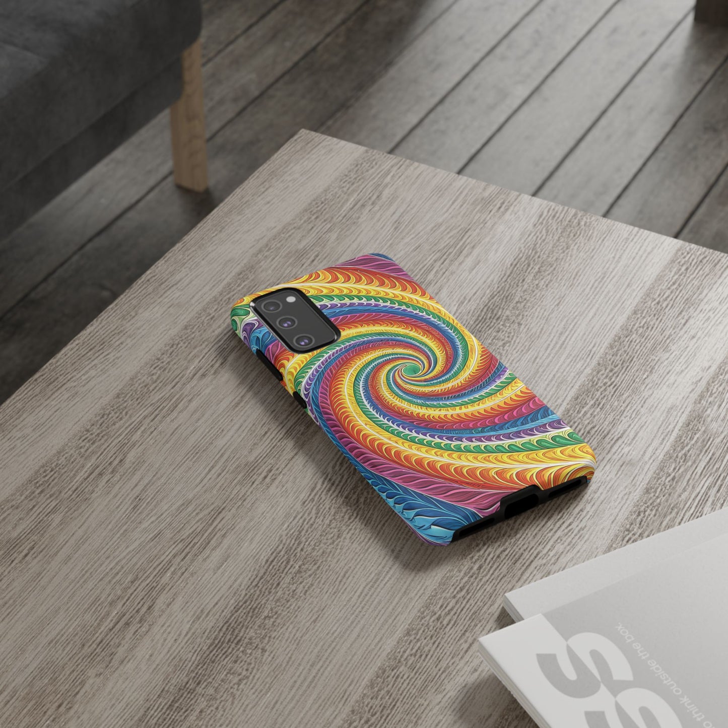 Samsung Phone Case - Rainbow Swirl Design