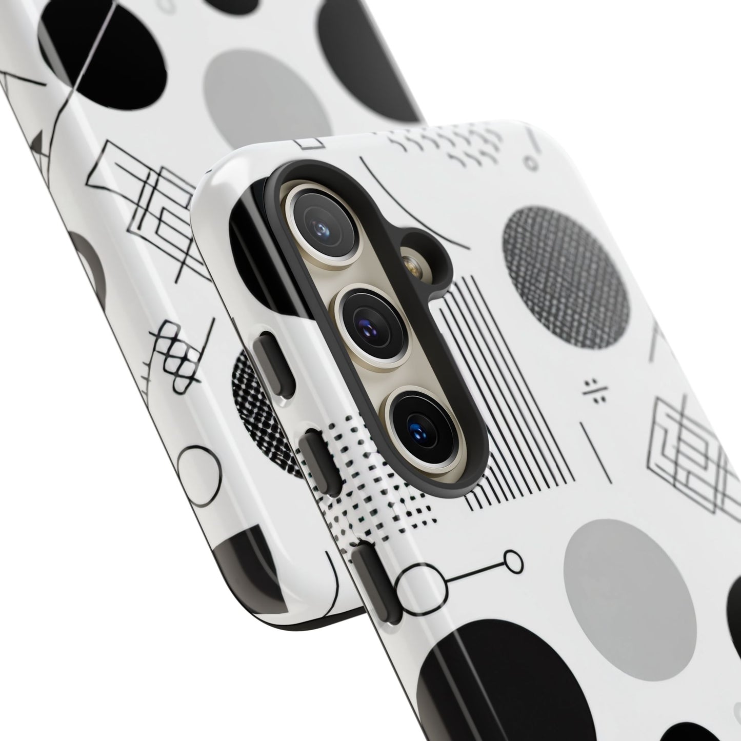 Black and White Abstract Art Design Samsung Tough Case