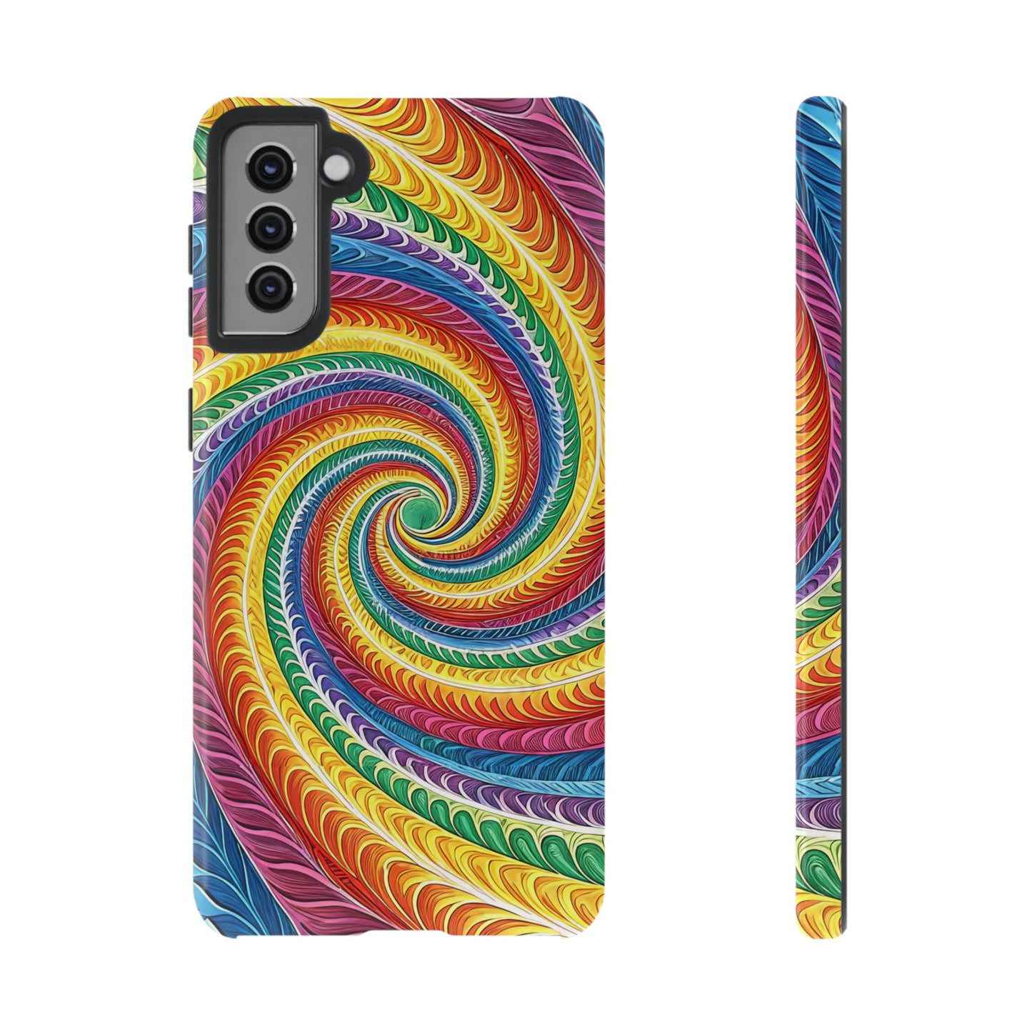 Samsung Phone Case - Rainbow Swirl Design