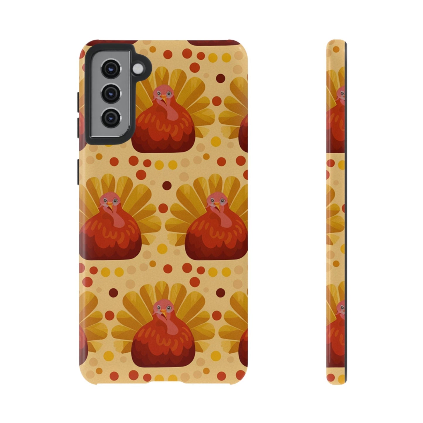 Turkey Samsung Phone Case with festive turkey design, durable dual-layer protection, and wireless charging support