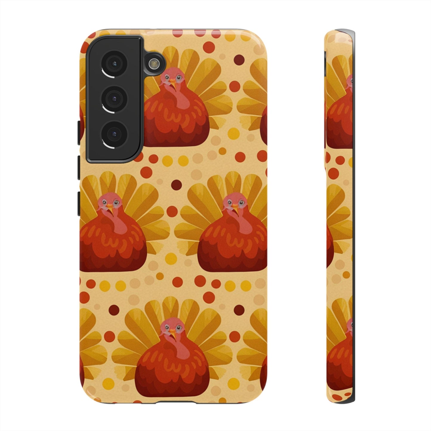 Turkey Samsung phone case with festive turkey pattern, durable dual-layer design, and shock absorption for holiday protection