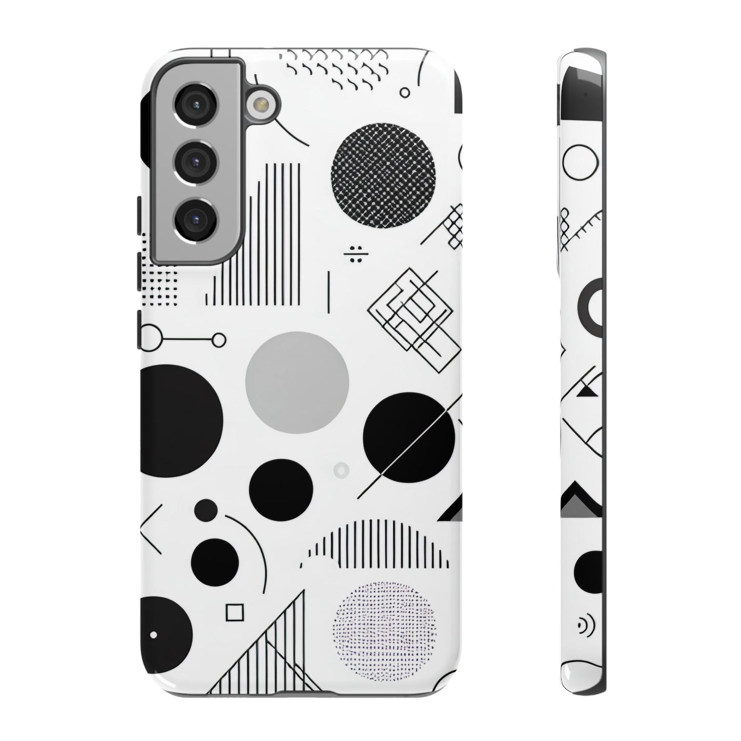 Black and White Abstract Art Design Samsung Tough Case