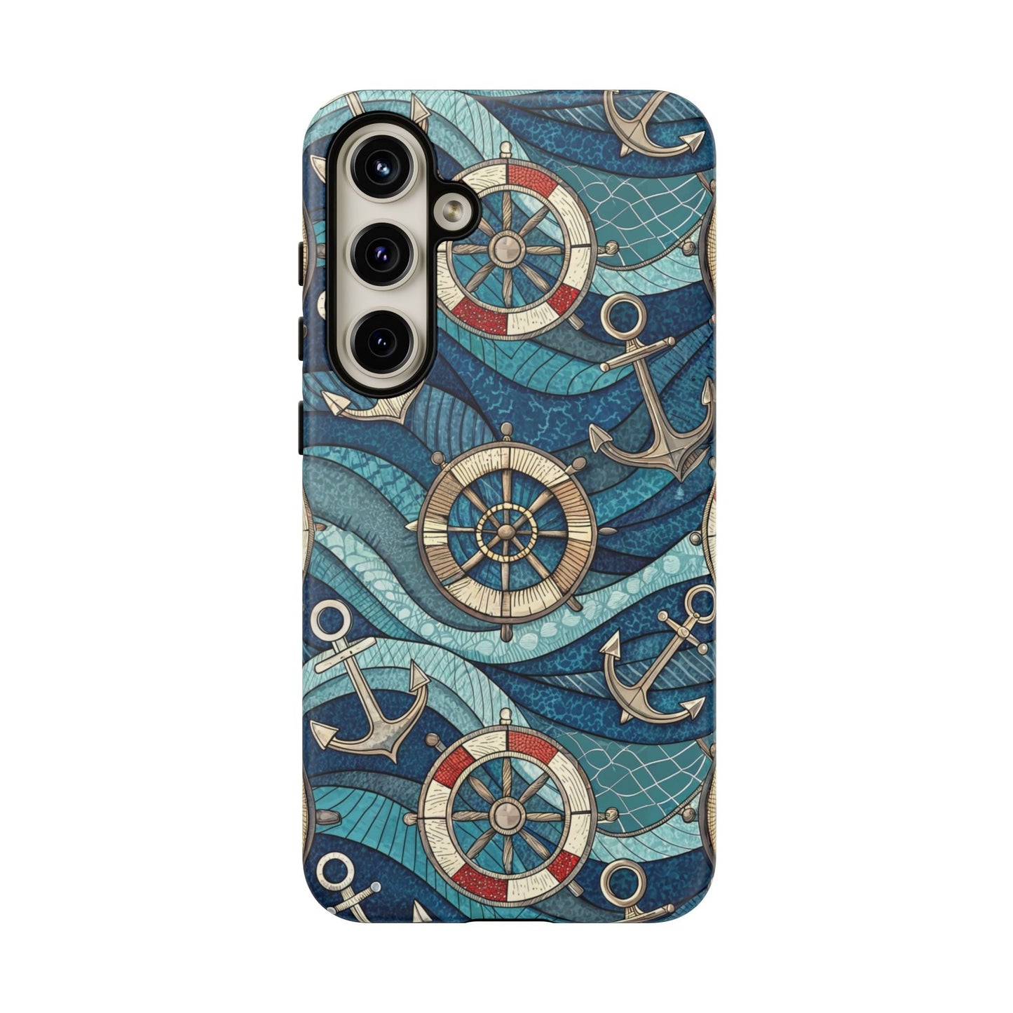 Nautical Anchor and Life Preserver themed Samsung tough case with maritime design and durable shock-absorbent protection
