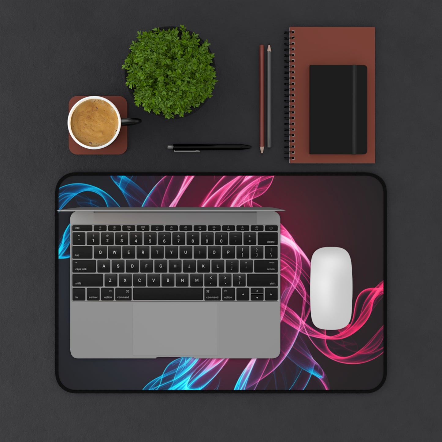 Red White Blue Swirl Desk Mat
