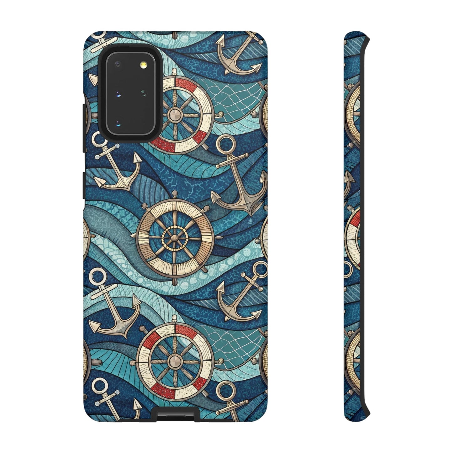 Samsung tough case with nautical anchor and life preserver design, durable and shock-absorbent phone protection