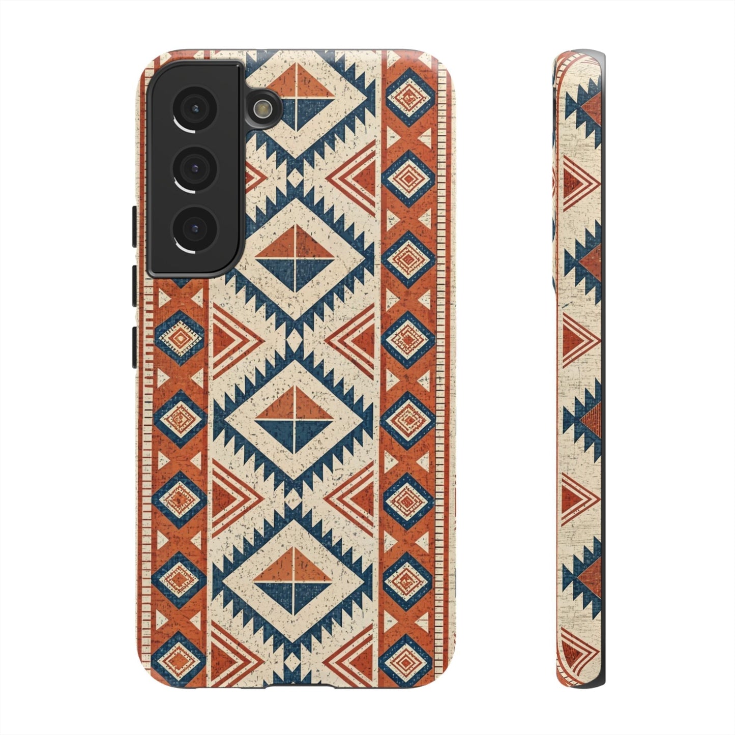 Tribal design Samsung tough phone case with geometric patterns for Galaxy S series models