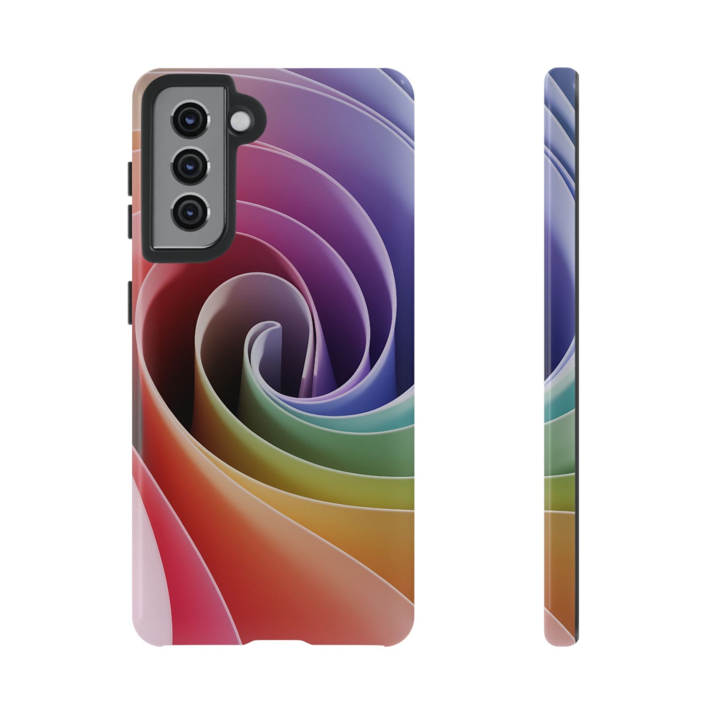 Phone Case - Twisted Rainbow Swirl Design for Samsung Galaxy