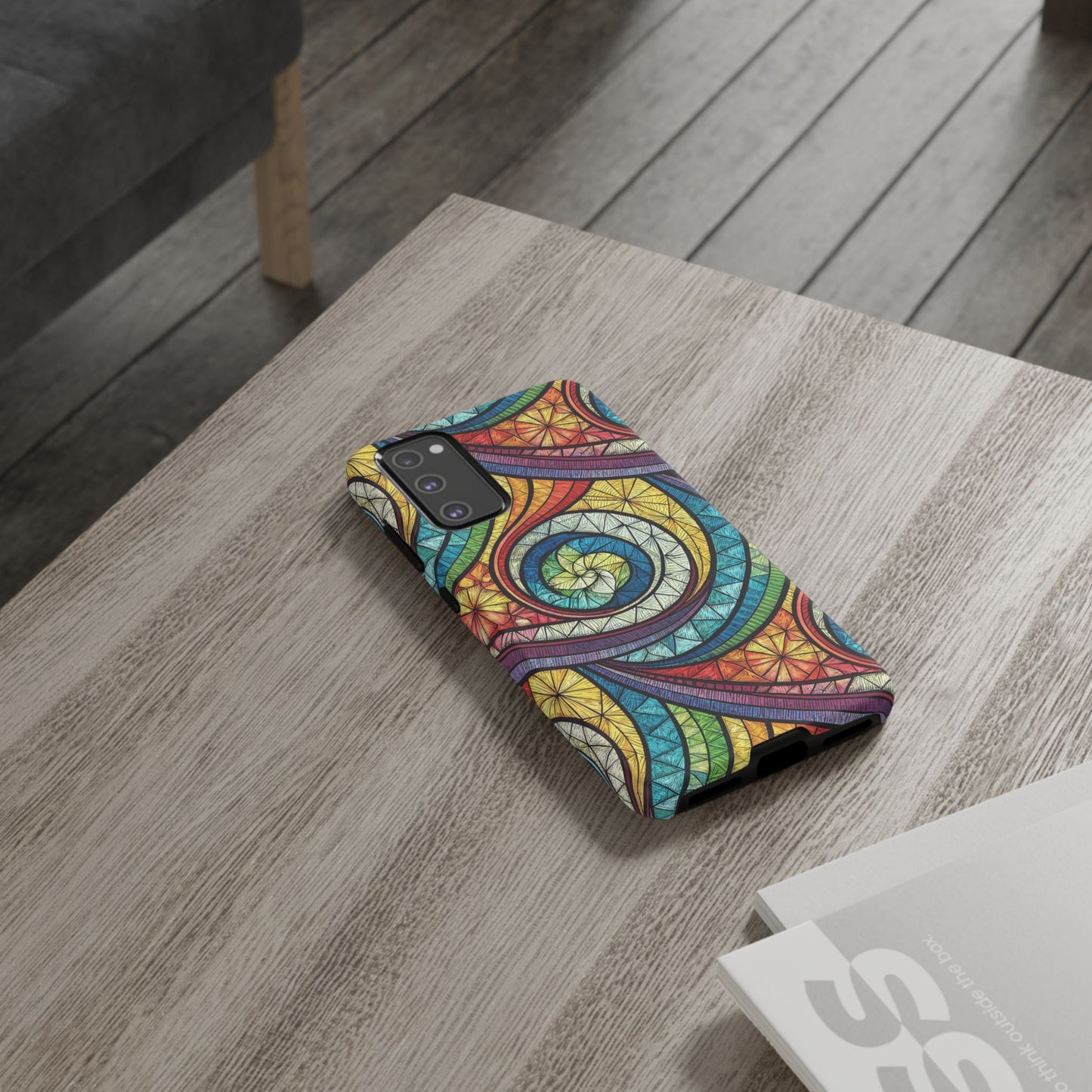 Stained Glass Rainbow Swirl Design Samsung Tough Case