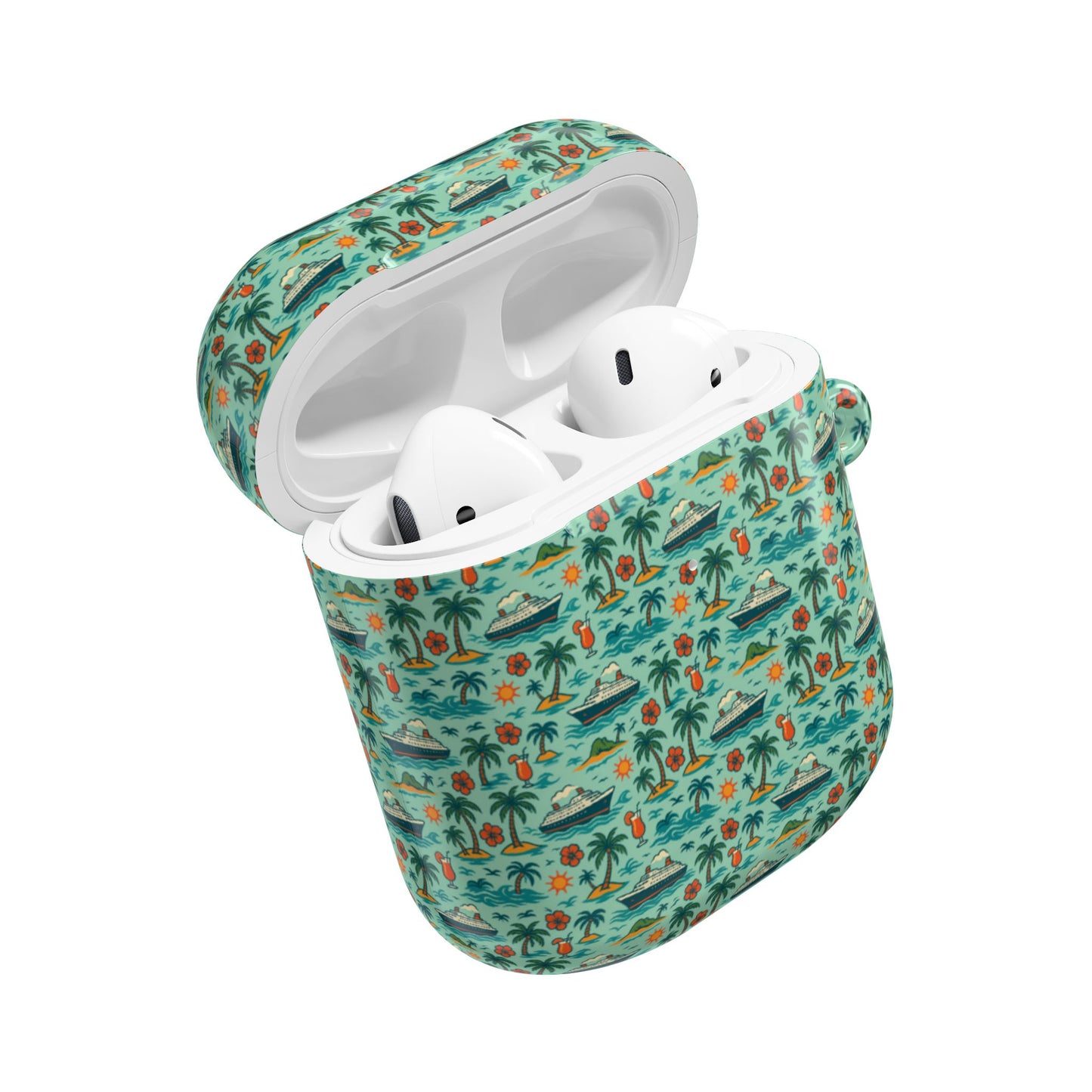 Cruise Ship and Palm Trees AirPod Case