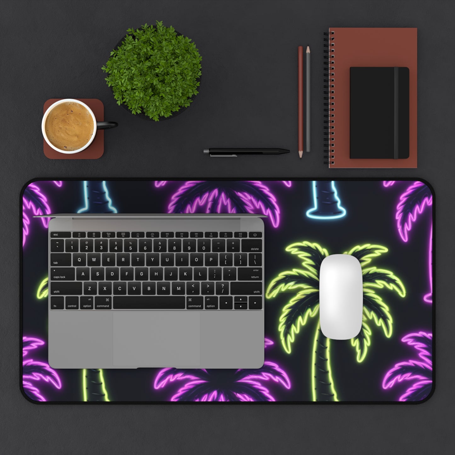Neon Palm Tree Desk Mat