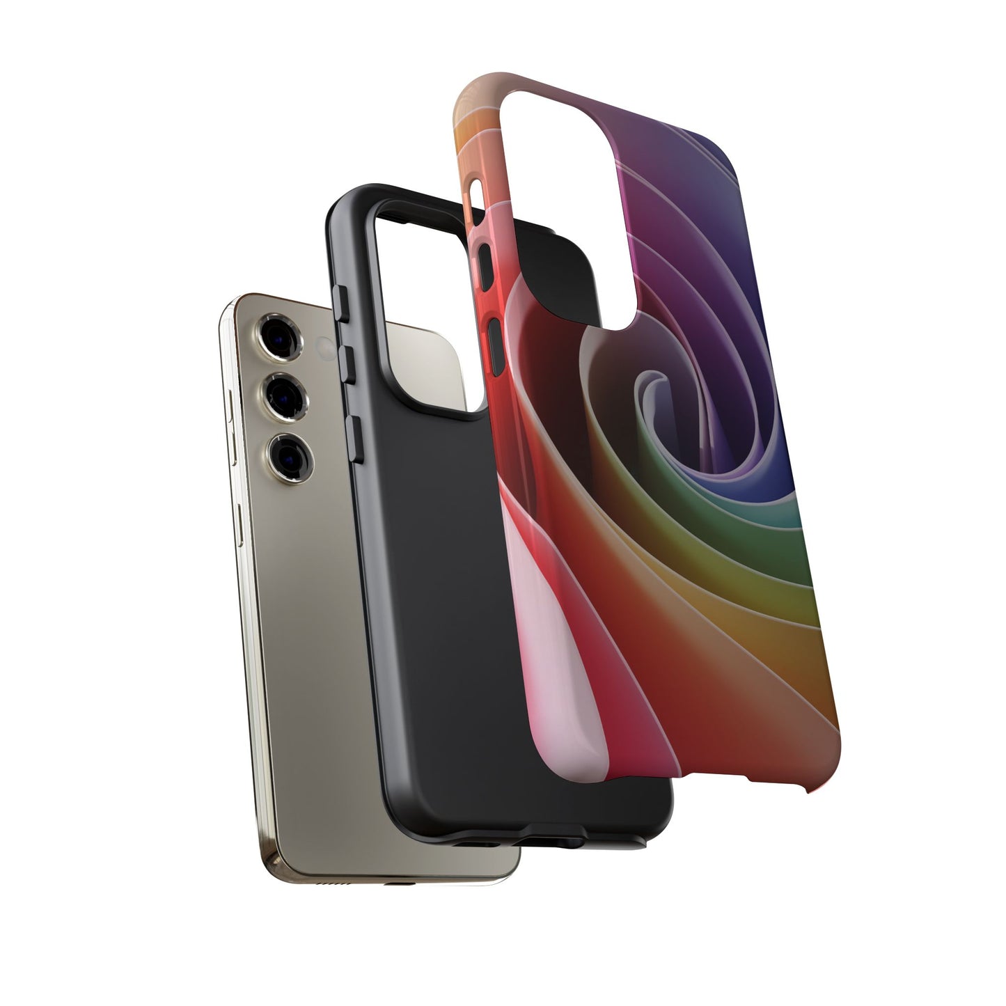 Phone Case - Twisted Rainbow Swirl Design for Samsung Galaxy
