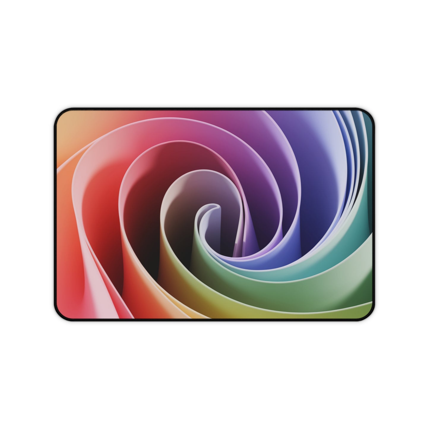 Twisted Rainbow Swirl Desk Mat