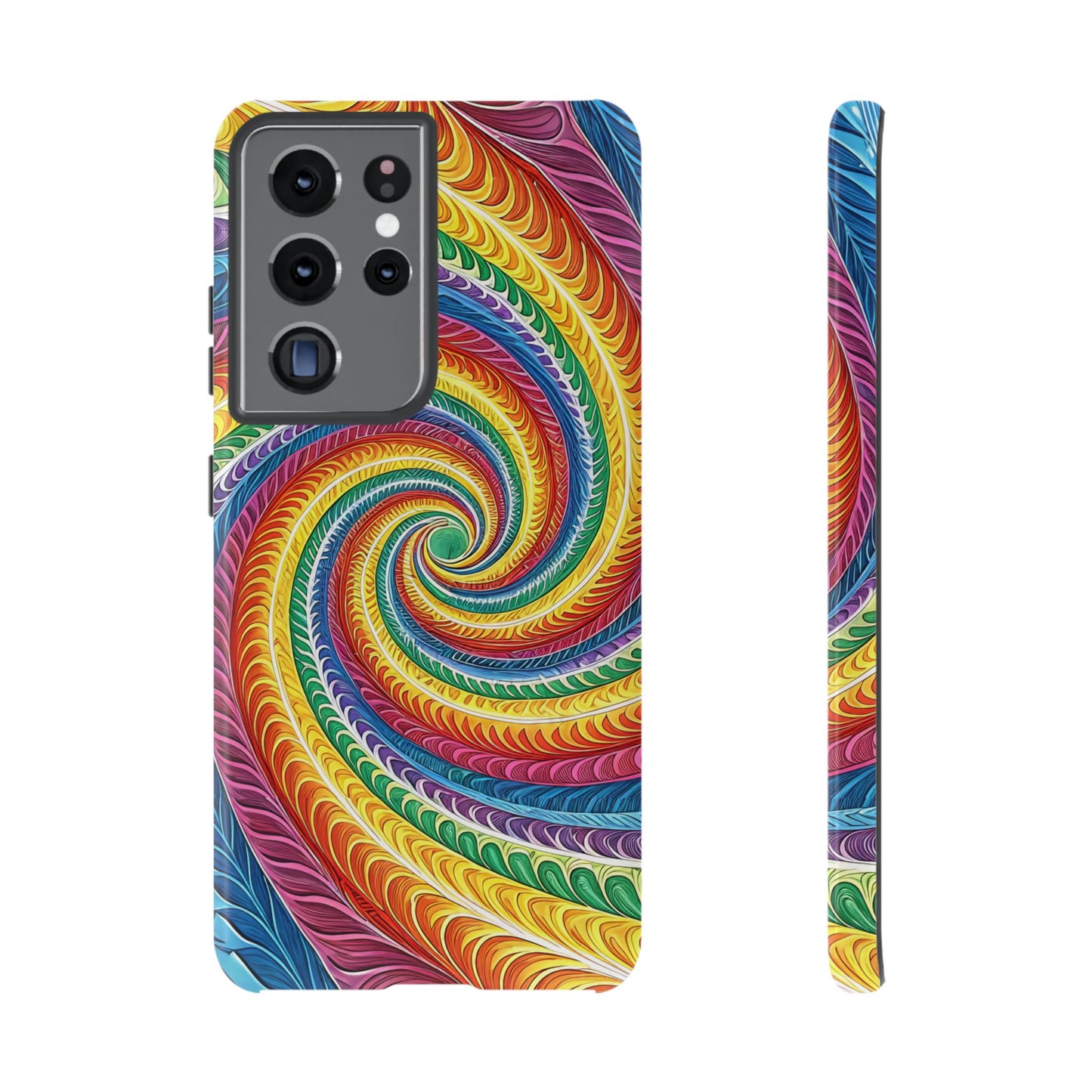 Samsung Phone Case - Rainbow Swirl Design