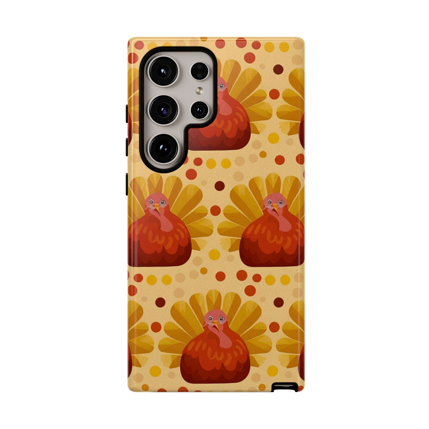 Turkey Samsung phone case with festive Thanksgiving turkey design and protective dual-layer shock absorption
