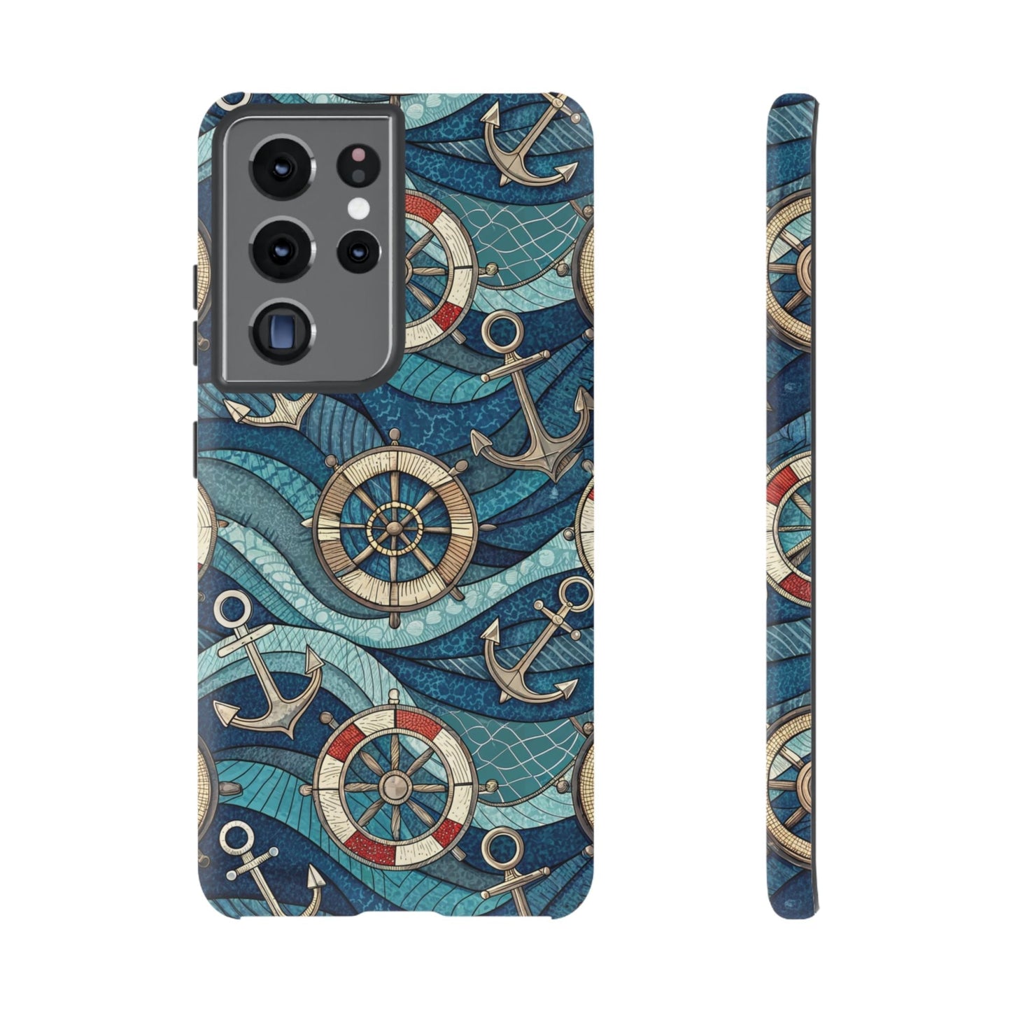 Samsung phone case with nautical anchor and life preserver design, durable and shock-absorbent Nautical Anchor Samsung Tough Case