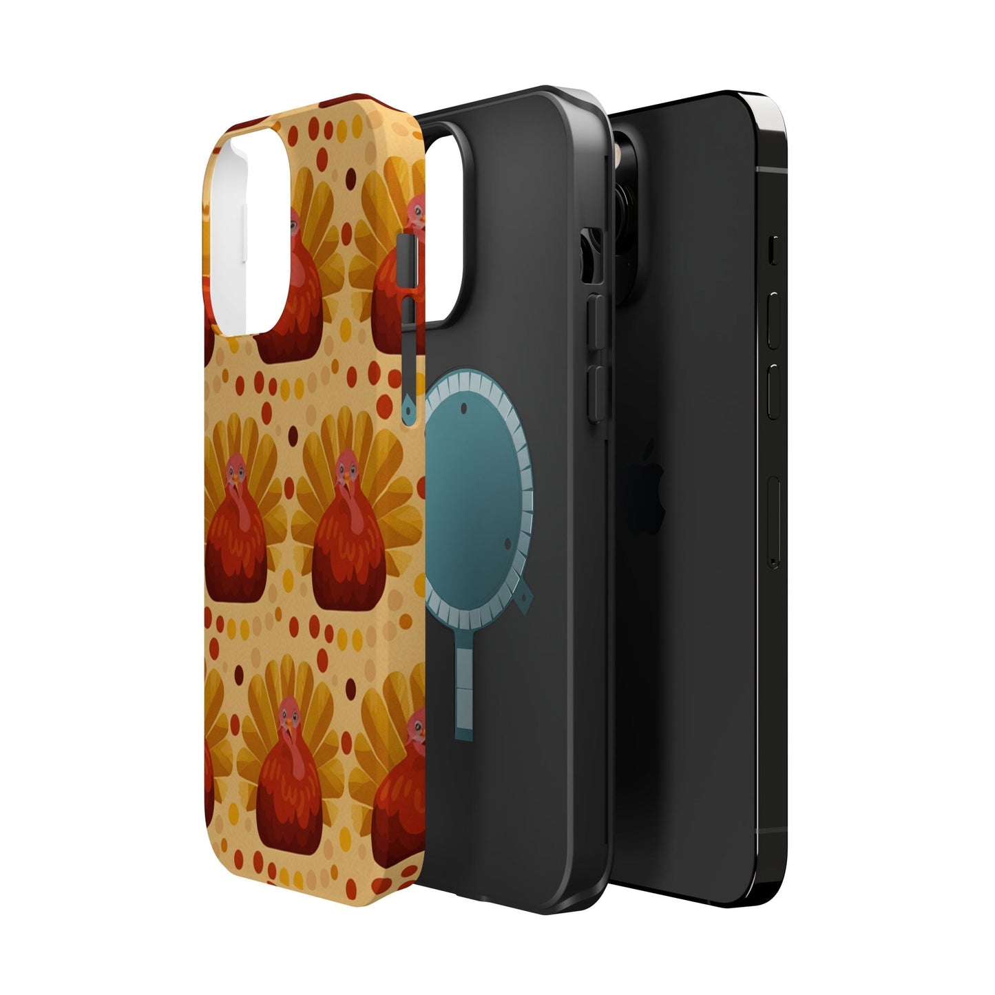 Turkey Celebration iPhone Case with vibrant Thanksgiving turkey design and dual-layer protection