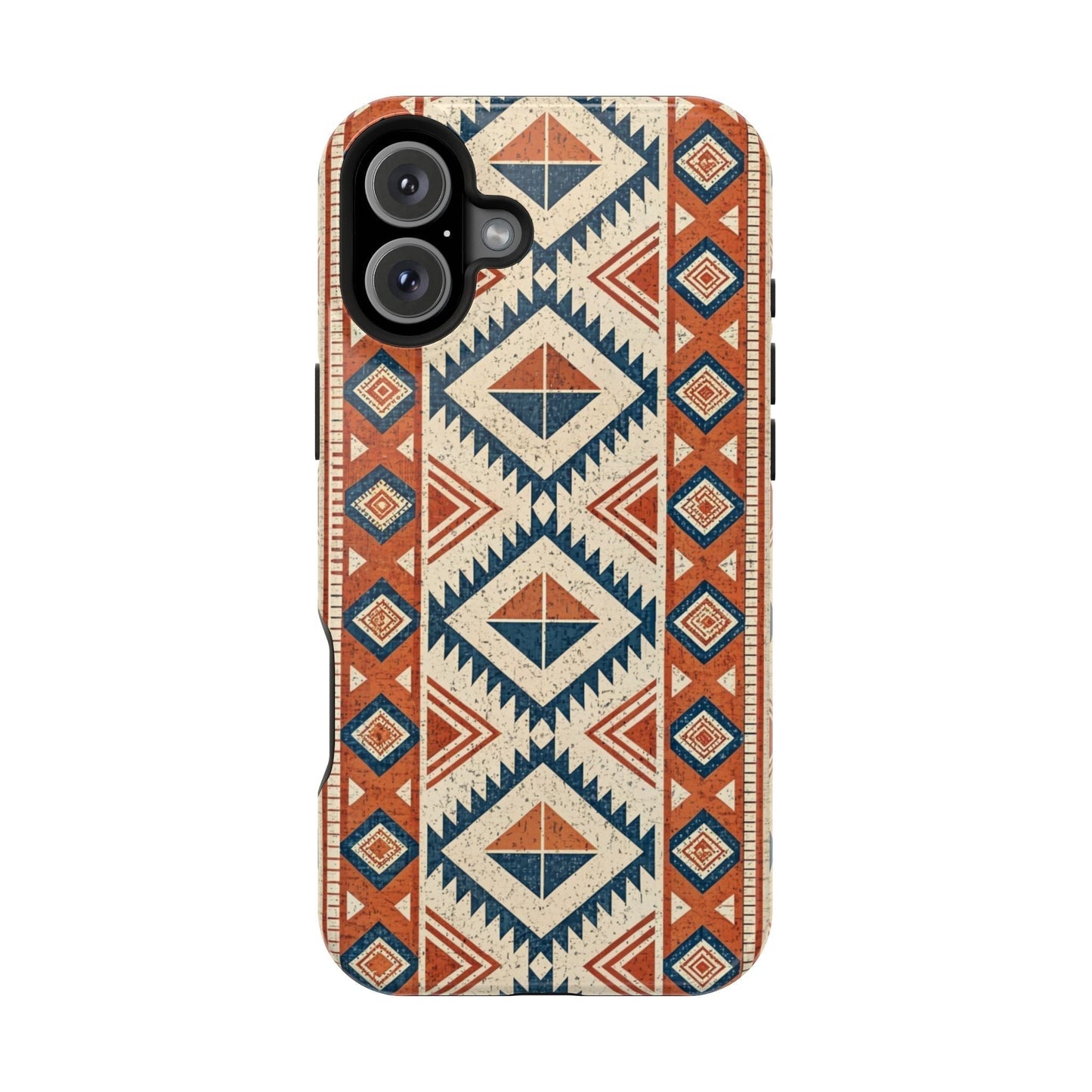 iPhone magnetic tough case with durable dual-layer polycarbonate featuring a tribal inspired pattern in earthy tones