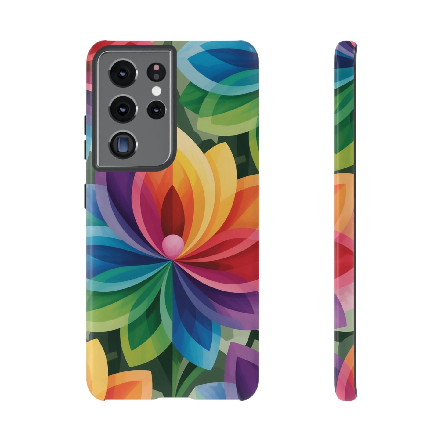 Colorful Rainbow Flower Phone Case for Samsung with durable protective design