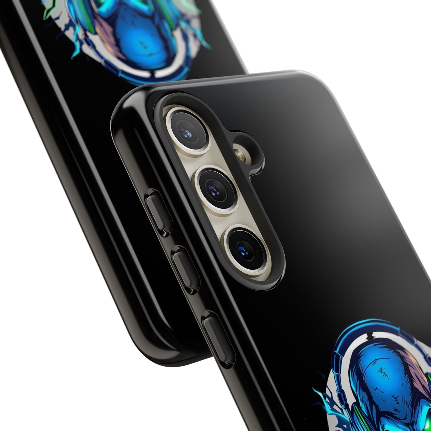 Samsung Tough Case with vibrant gaming-themed 3D print, designed for gaming enthusiasts, providing premium protection for Samsung Galaxy phones.
