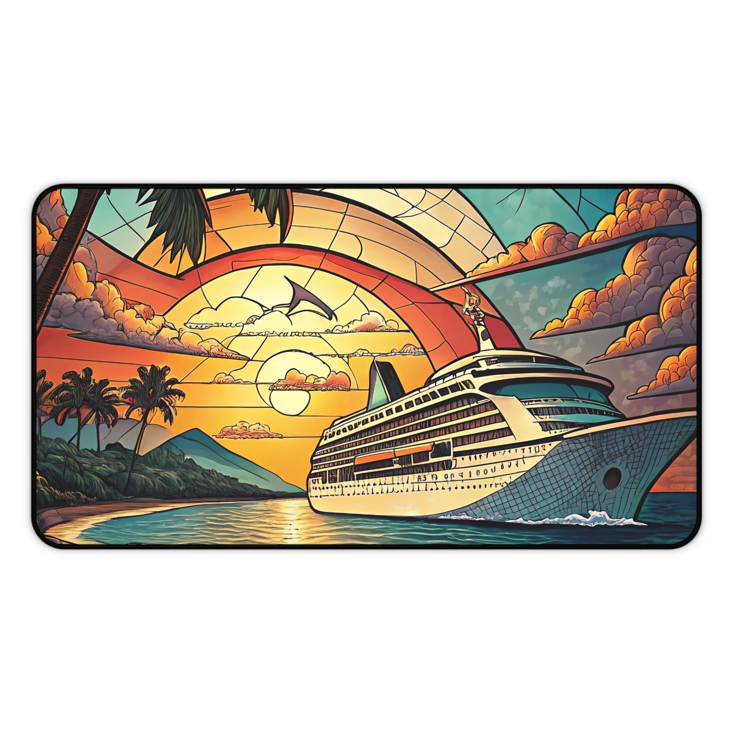 Cruise Life Stained Glass Inspired Desk Mat