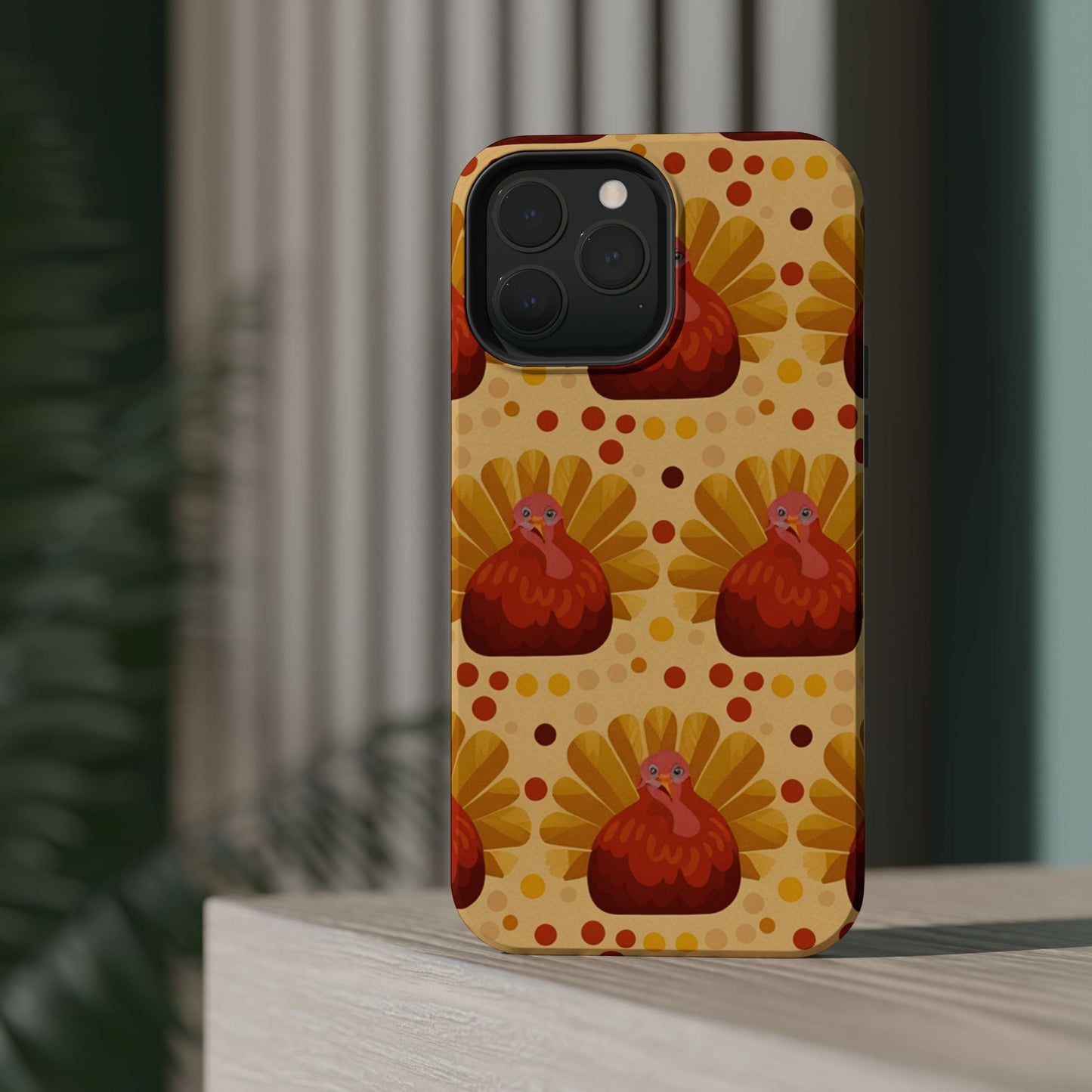 Turkey Celebration iPhone Case with vibrant turkey pattern and durable dual-layer protection
