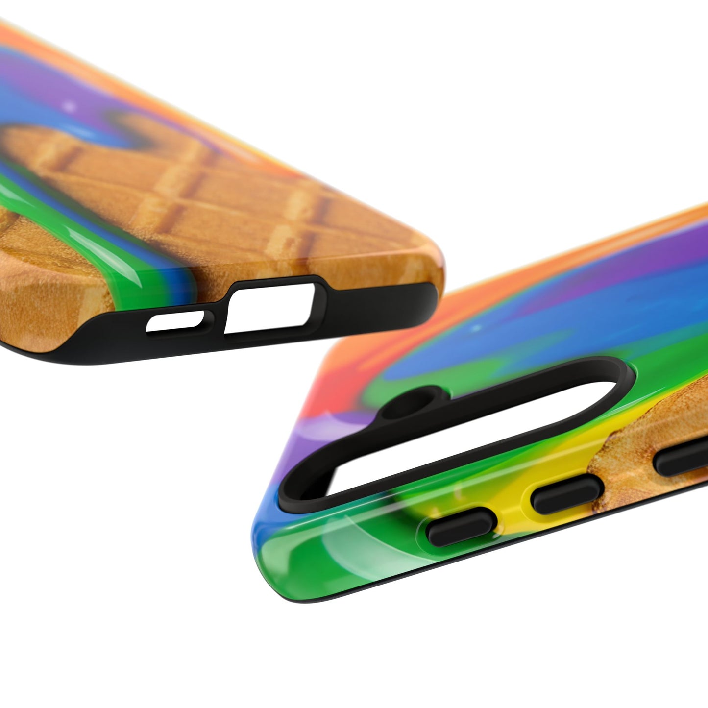 Rainbow Waffle Drip Samsung Phone Case — Tough Protective Cover