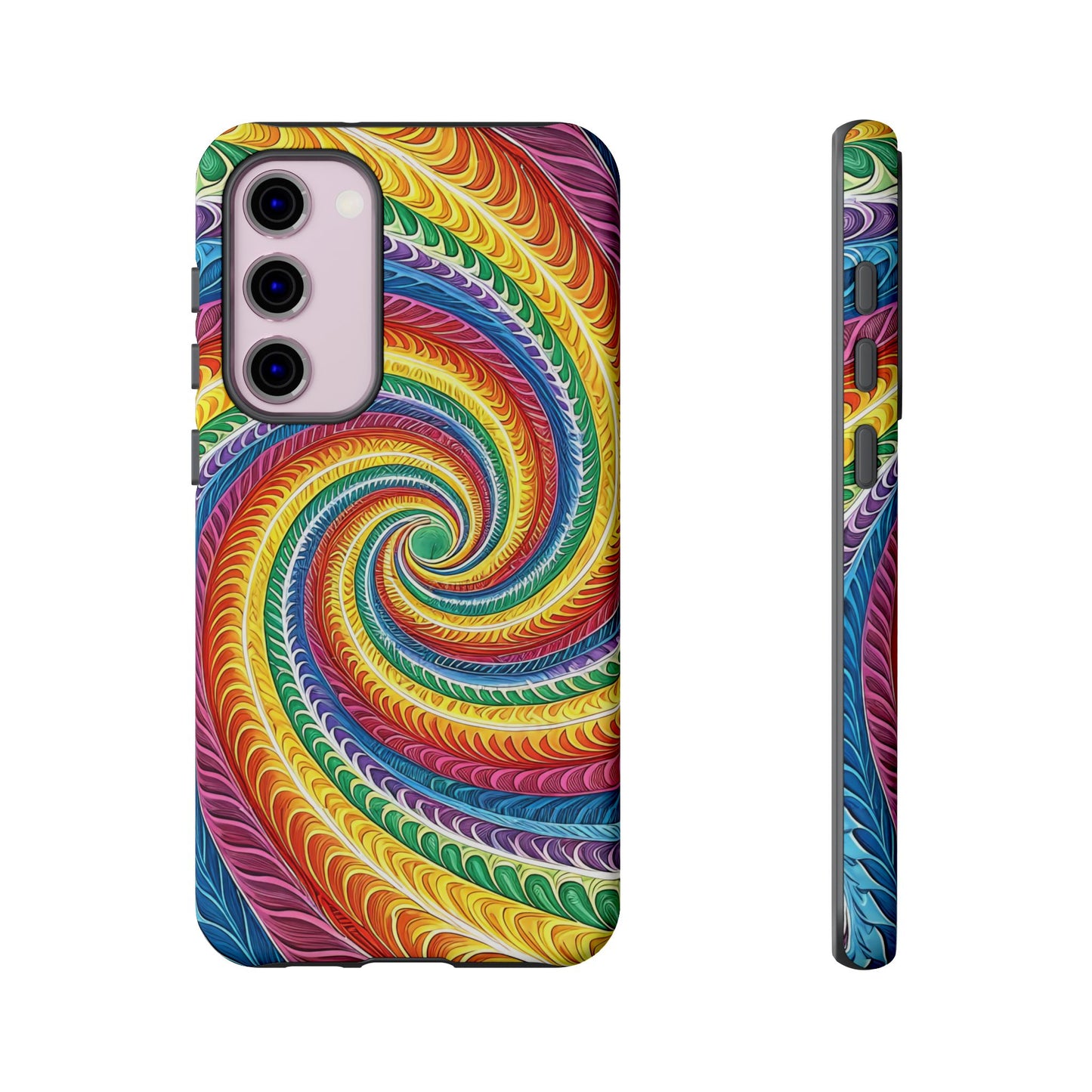 Samsung Phone Case - Rainbow Swirl Design