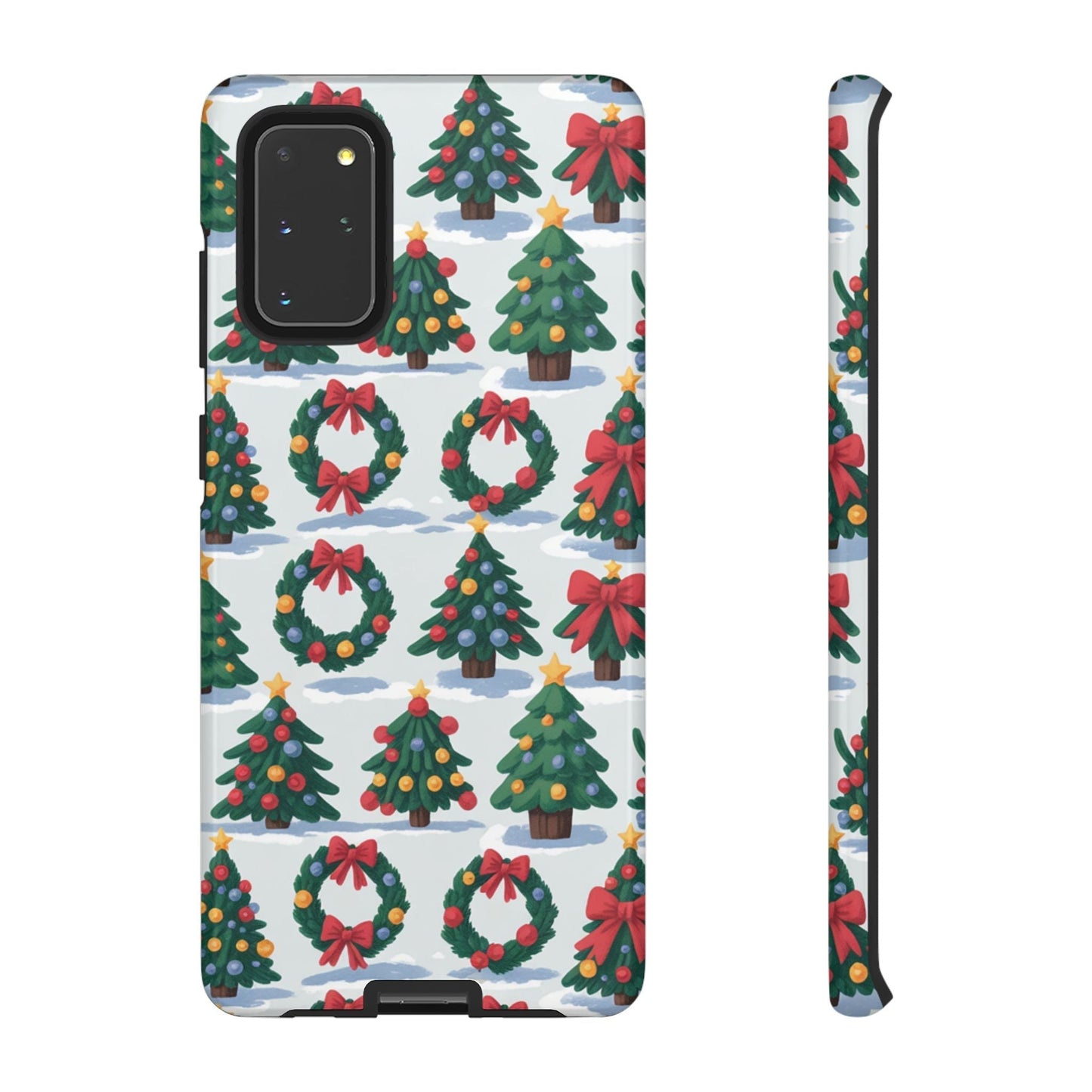 Samsung phone case with festive Holiday Wreath Tree pattern for Christmas protection and style