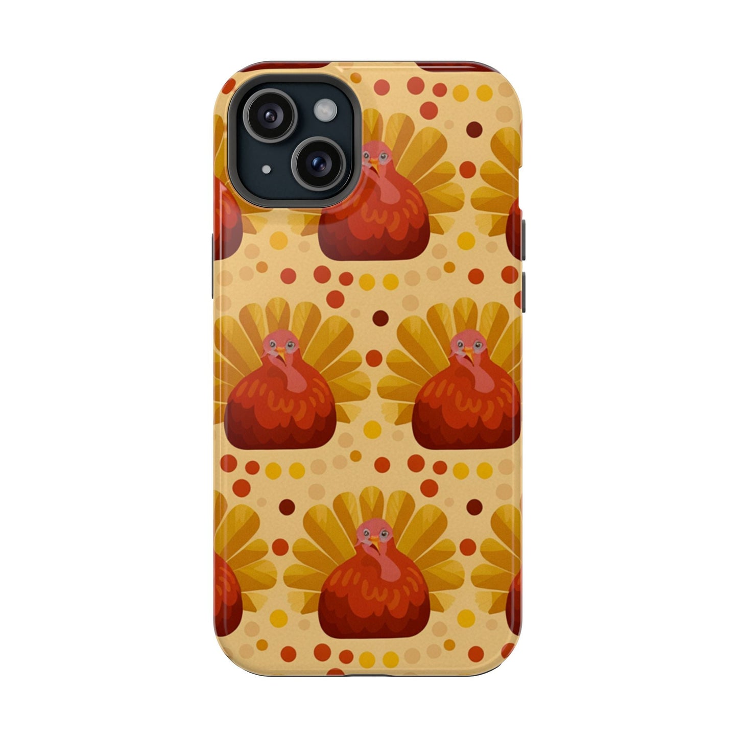 Turkey Celebration iPhone case with colorful turkey design and durable protective layers for Thanksgiving.