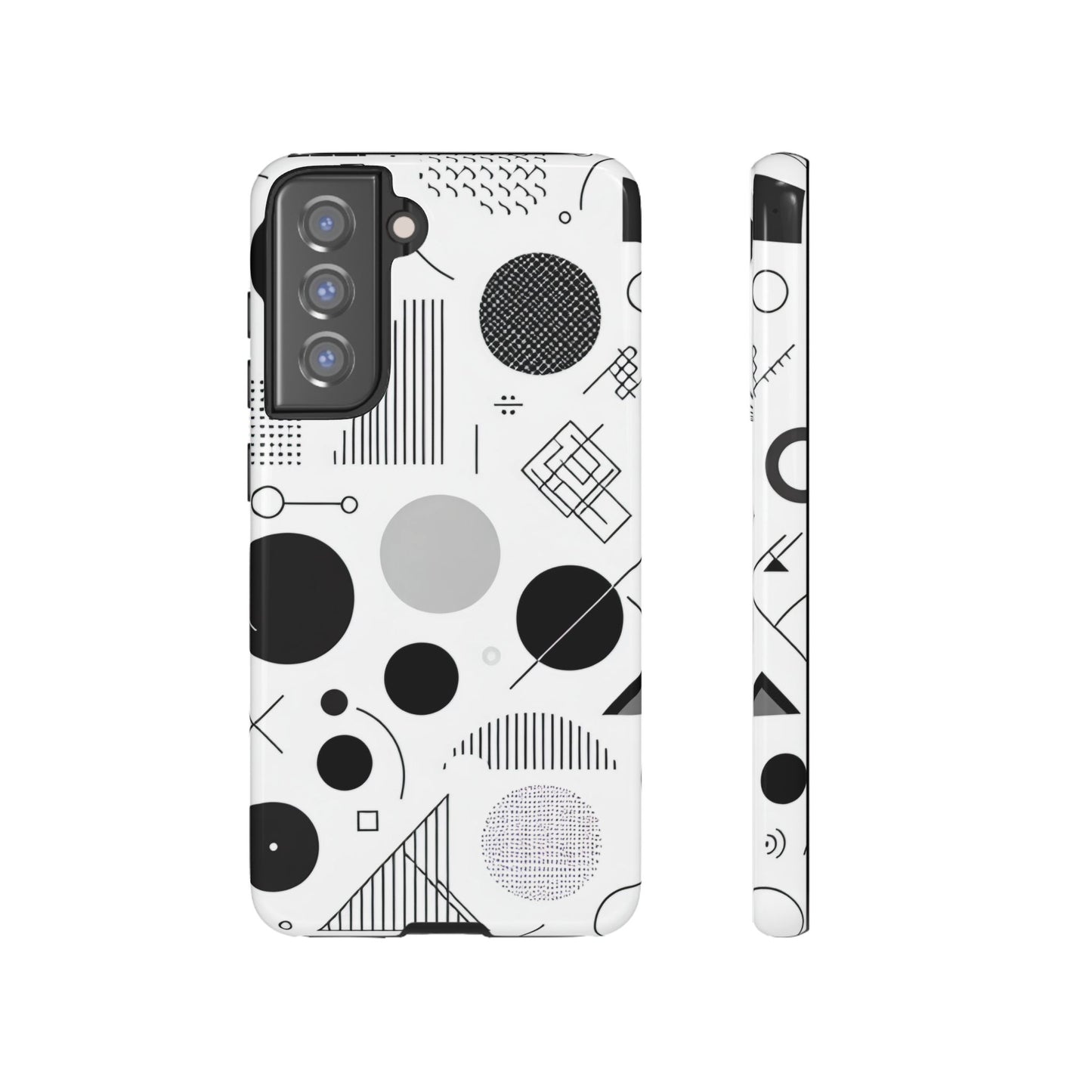 Black and White Abstract Art Design Samsung Tough Case