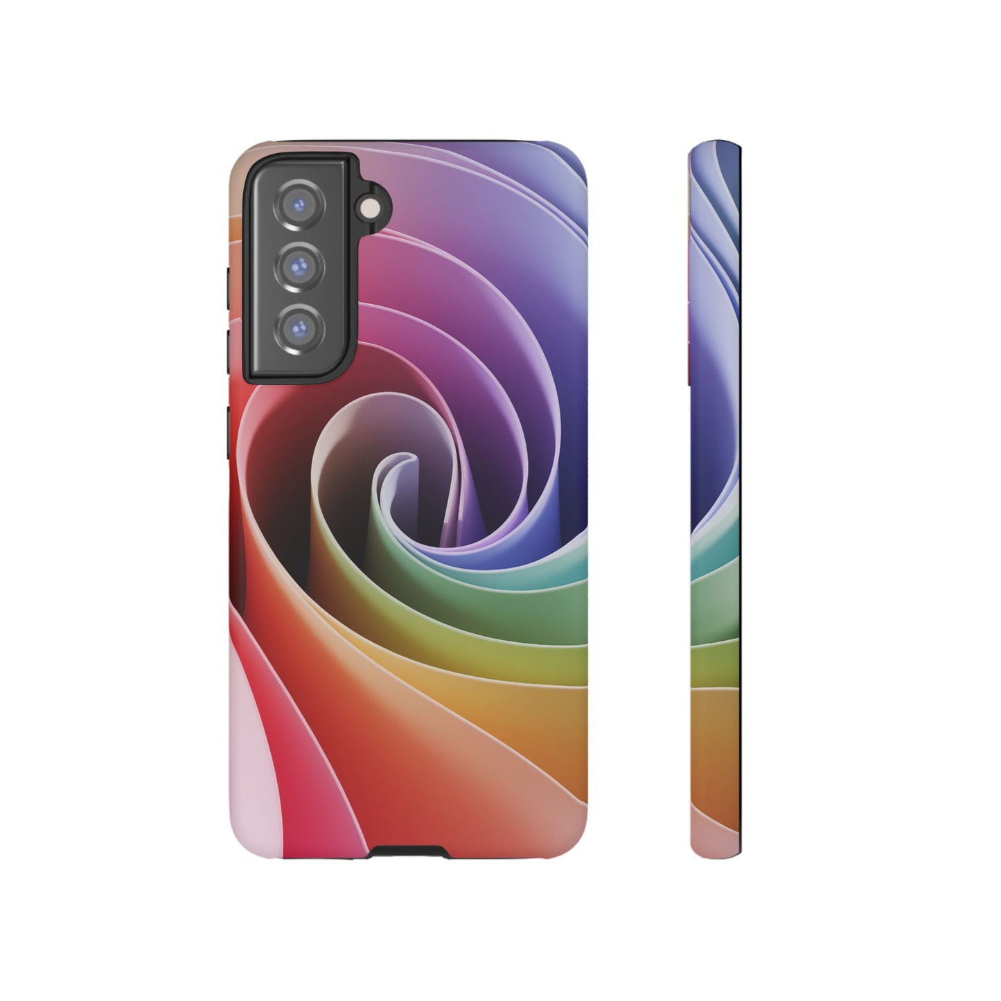 Phone Case - Twisted Rainbow Swirl Design for Samsung Galaxy