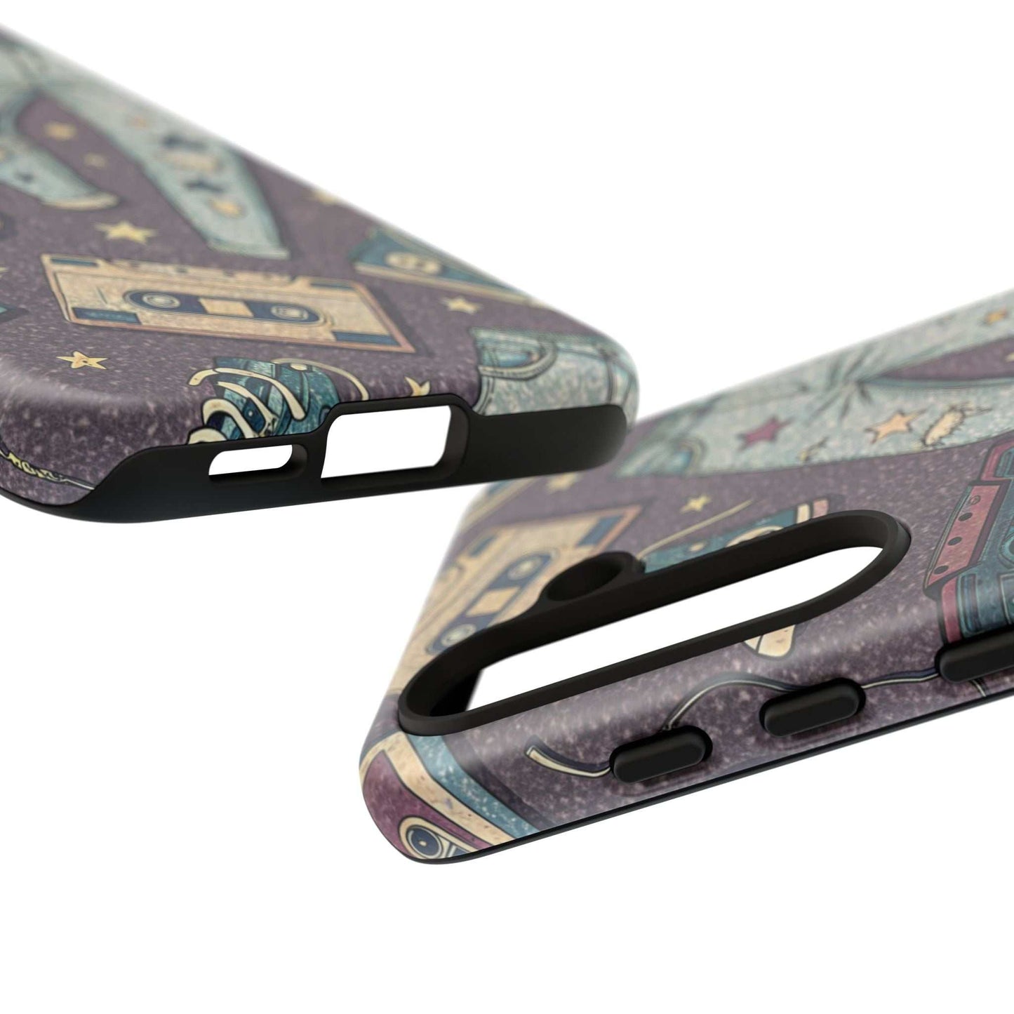 90s Cassette Collage Samsung Tough Phone Case bottom view