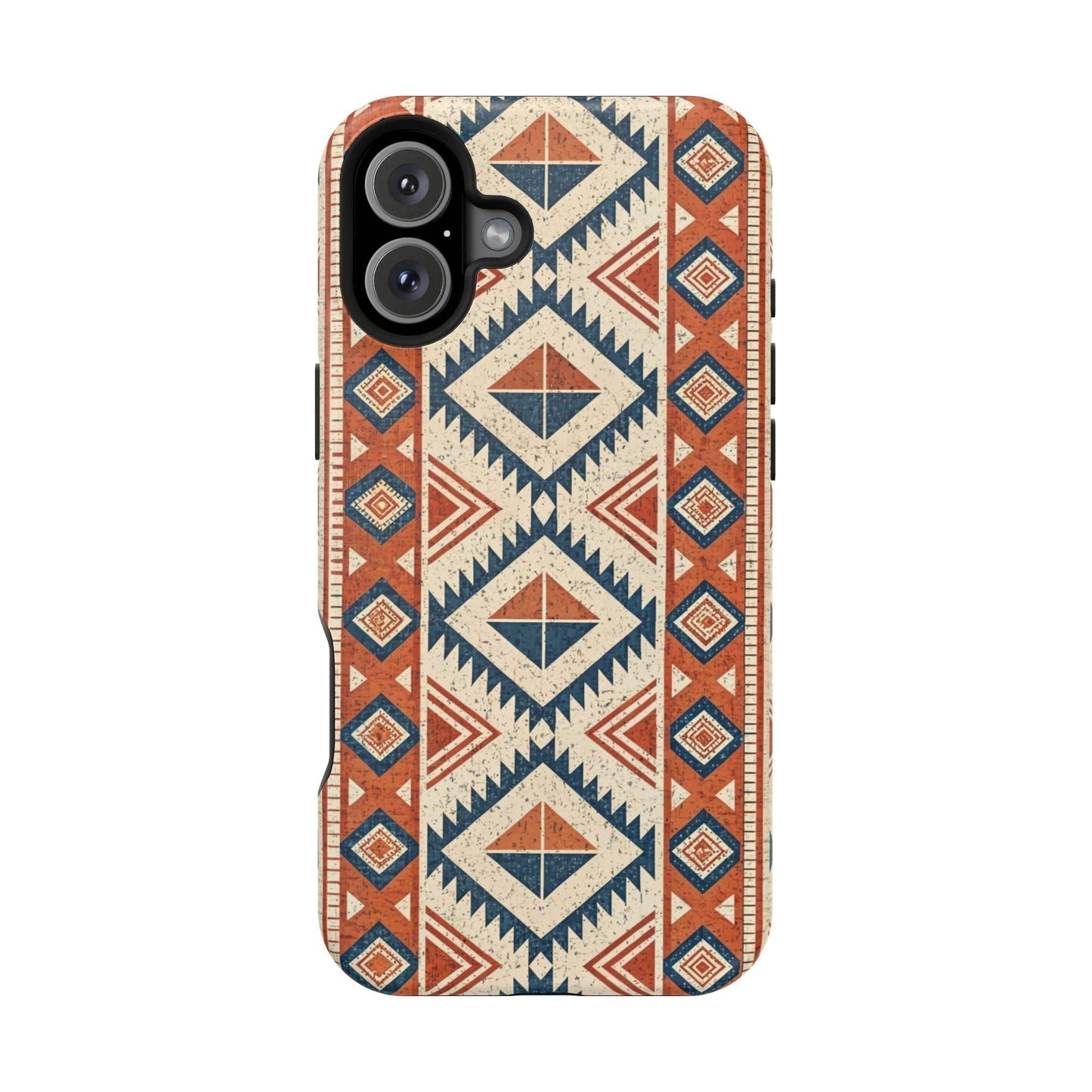 Tribal inspired pattern magnetic tough iPhone case with dual-layer protection and matte finish