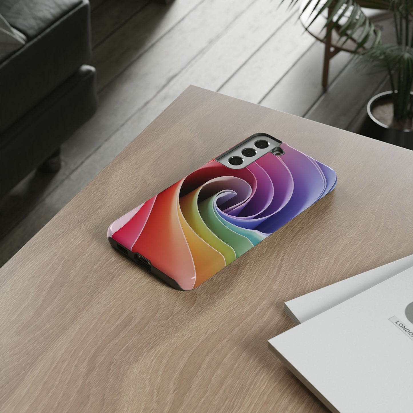 Phone Case - Twisted Rainbow Swirl Design for Samsung Galaxy