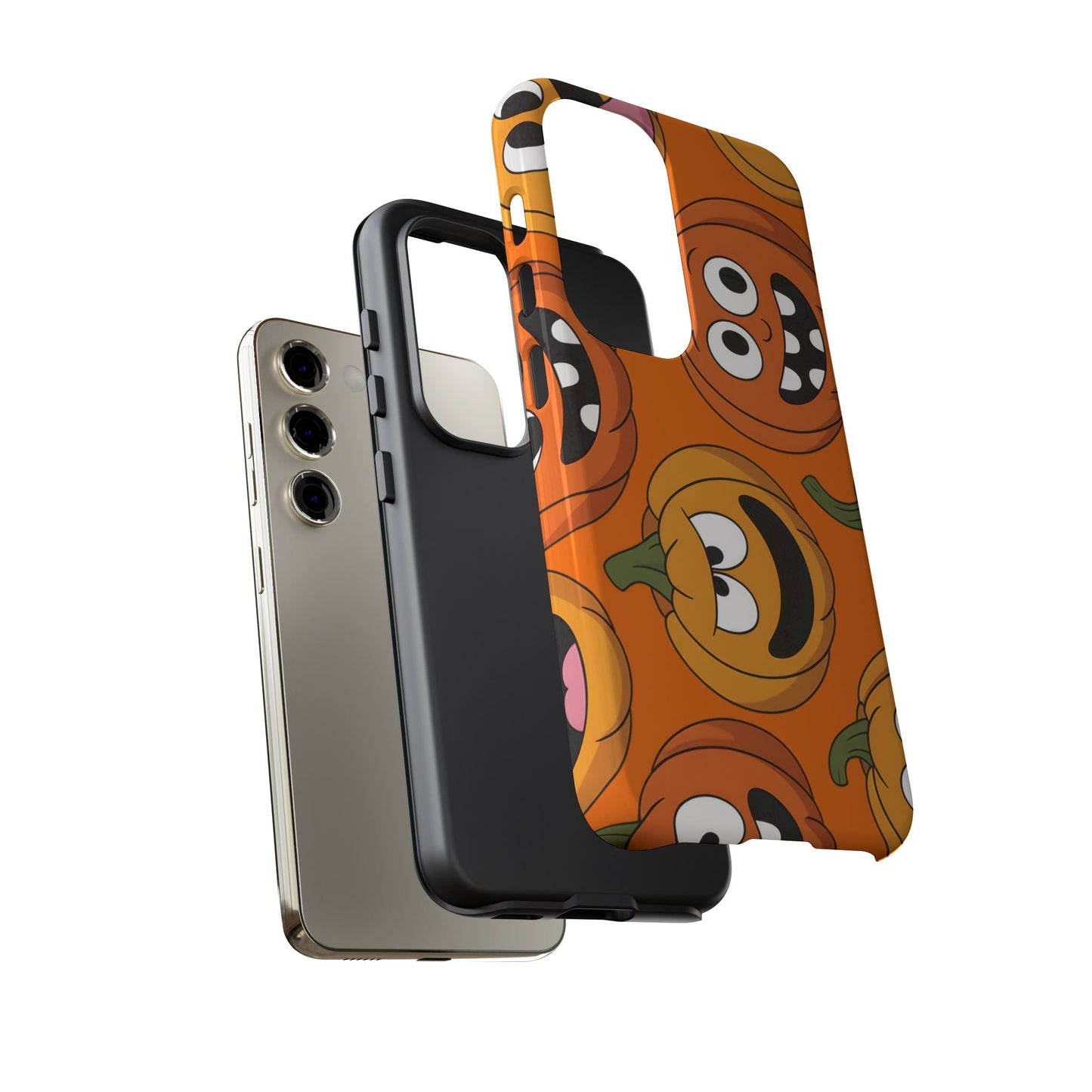 Samsung Tough Case with moody Halloween pumpkin design for Samsung Galaxy phones, durable and impact-resistant protective cover