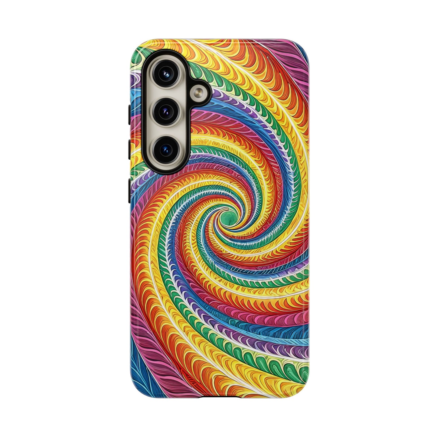 Samsung Phone Case - Rainbow Swirl Design