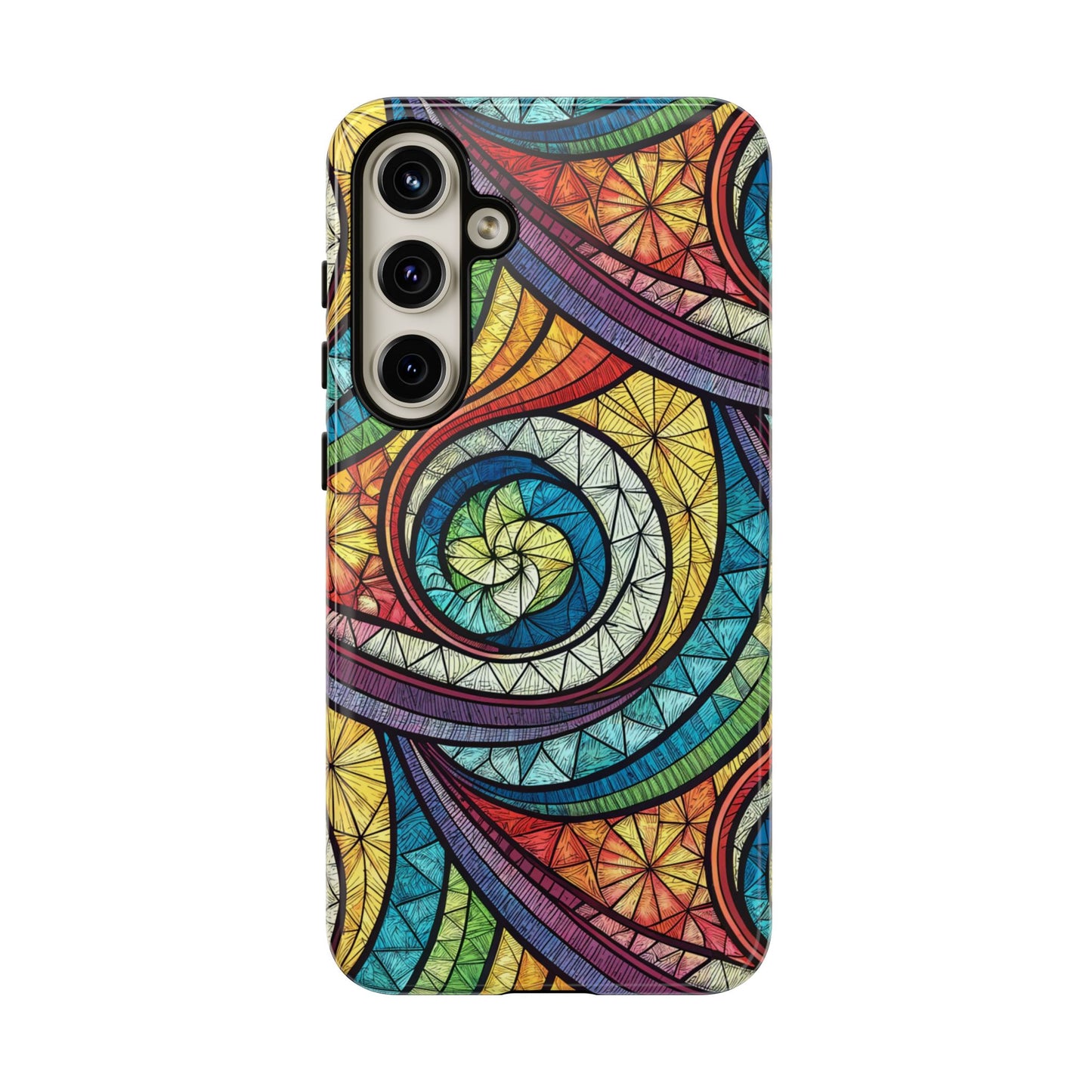 Stained Glass Rainbow Swirl Design Samsung Tough Case