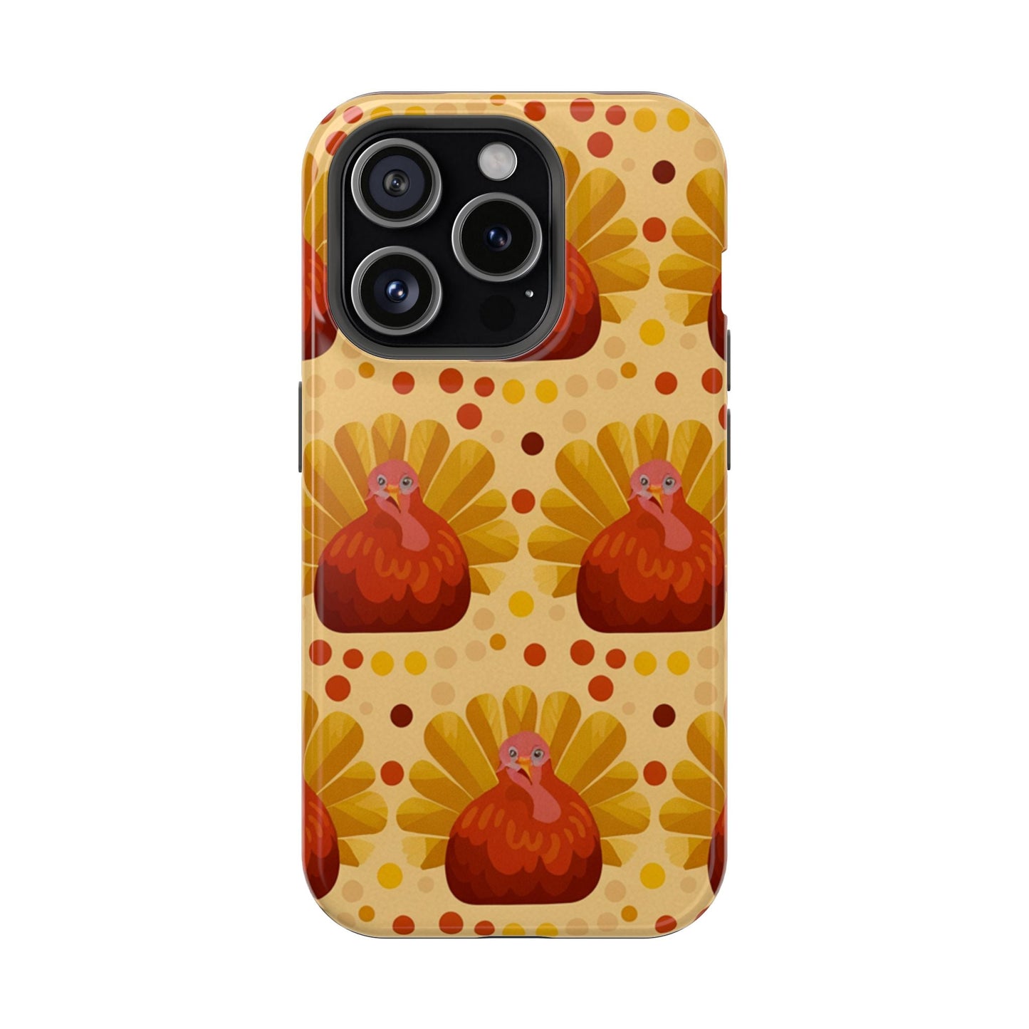 Turkey Celebration iPhone Case with festive turkey pattern and durable protective design for Thanksgiving.