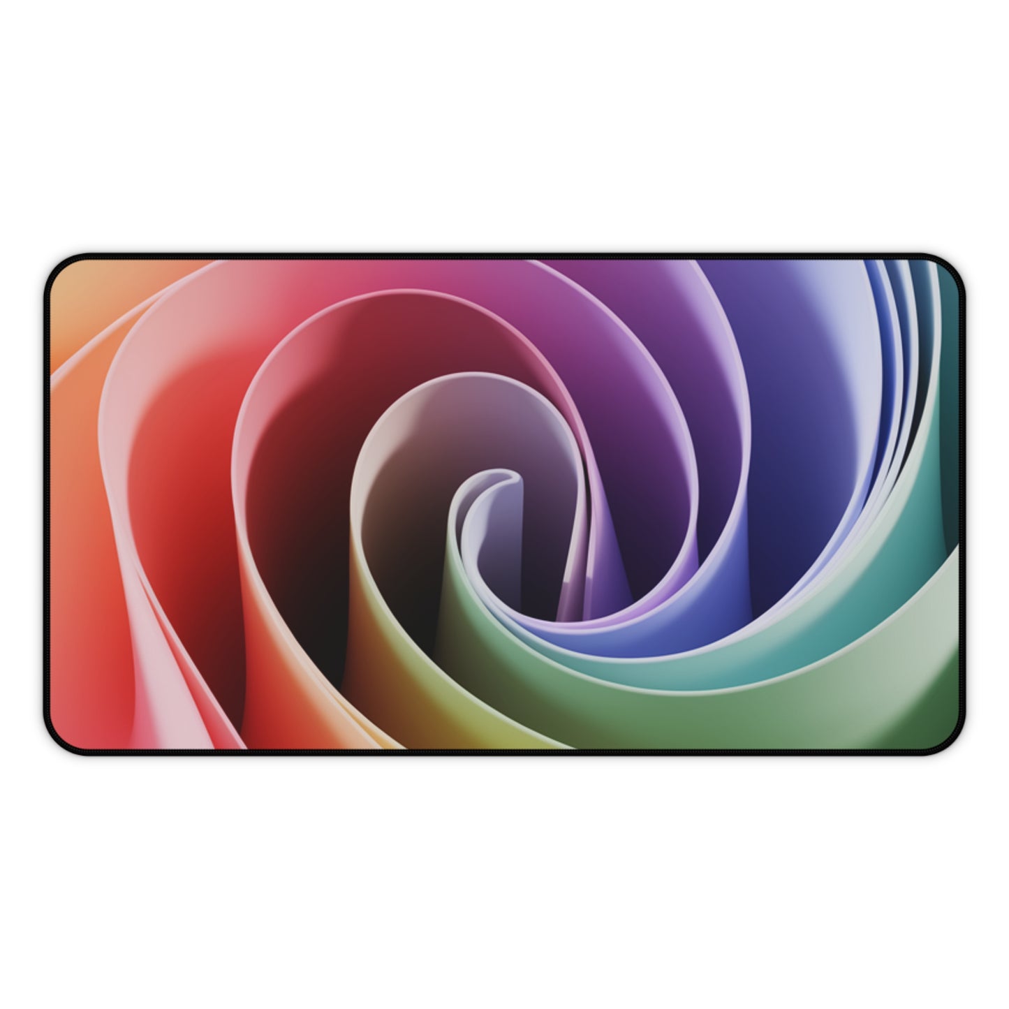 Twisted Rainbow Swirl Desk Mat