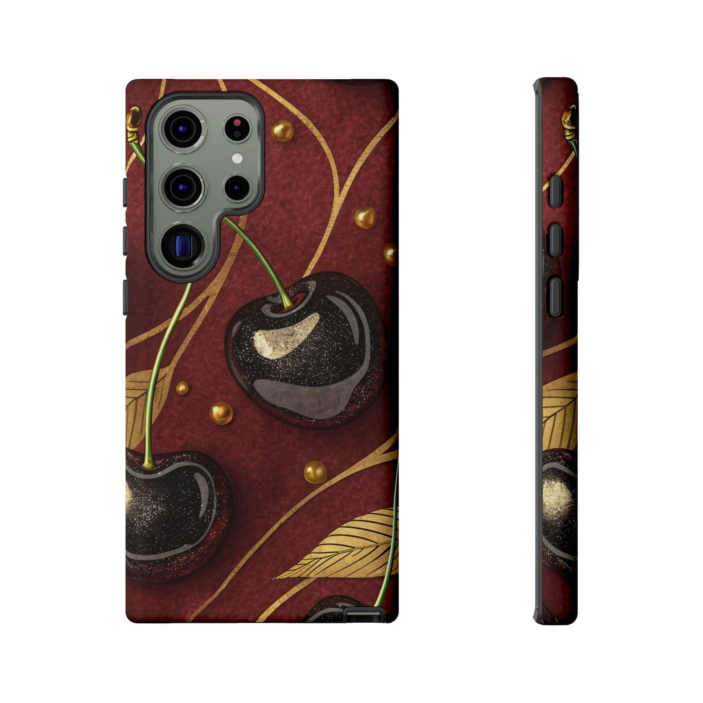 Golden Cherry Samsung Tough Case with 3D cherry design and protective durable cover for Samsung phones