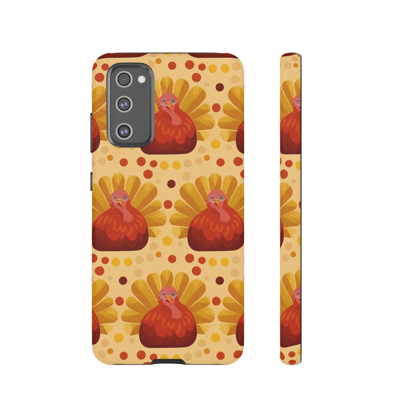 Turkey Samsung phone case with festive Thanksgiving turkey pattern and durable dual-layer protection