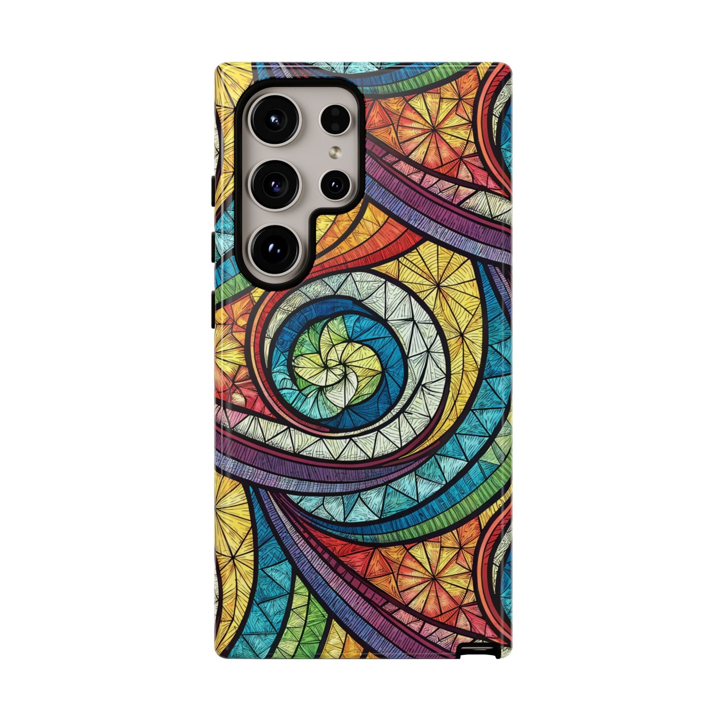 Stained Glass Rainbow Swirl Design Samsung Tough Case