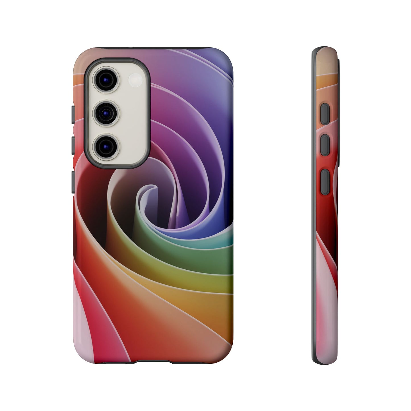 Phone Case - Twisted Rainbow Swirl Design for Samsung Galaxy