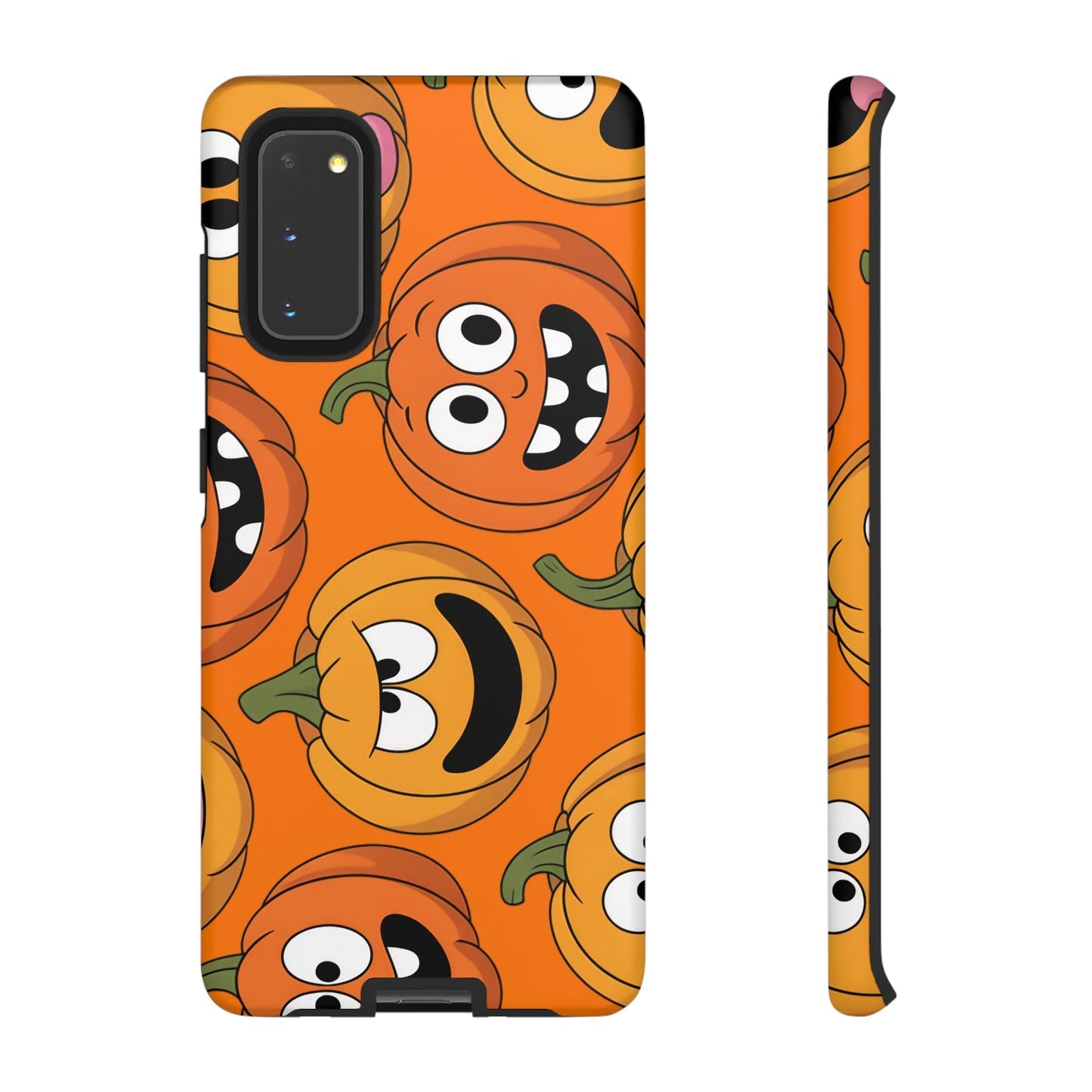 Samsung Tough Case for Galaxy with moody Halloween pumpkin design, durable and impact-resistant phone protection.